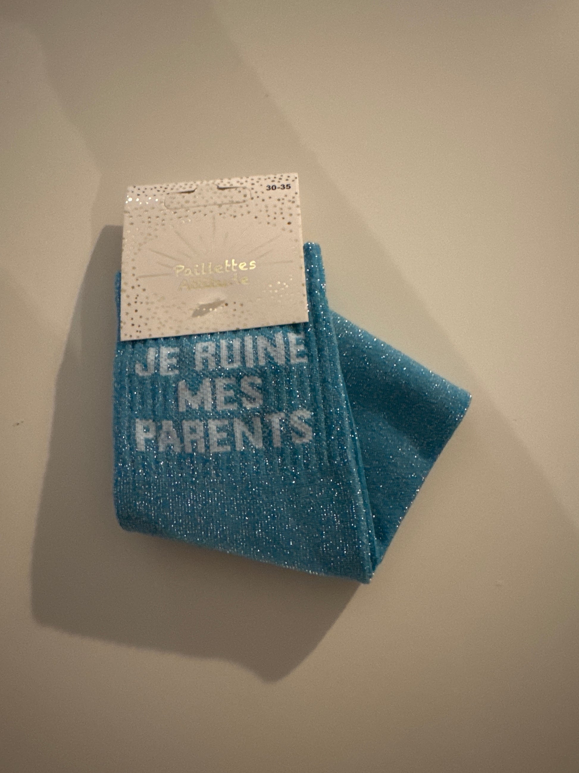 Chaussette pailletée JE RUINE MES PARENTS 30/35