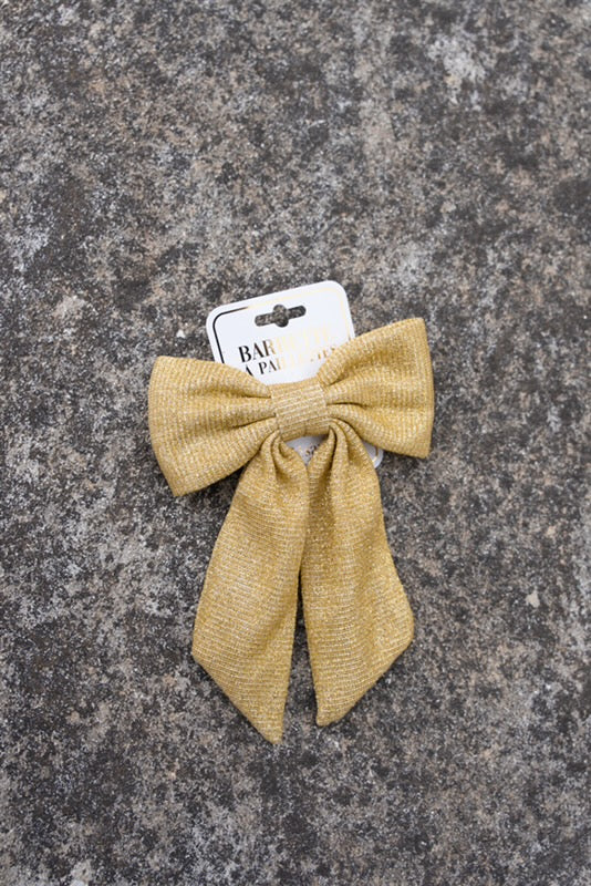 Barrette noeud pailletée