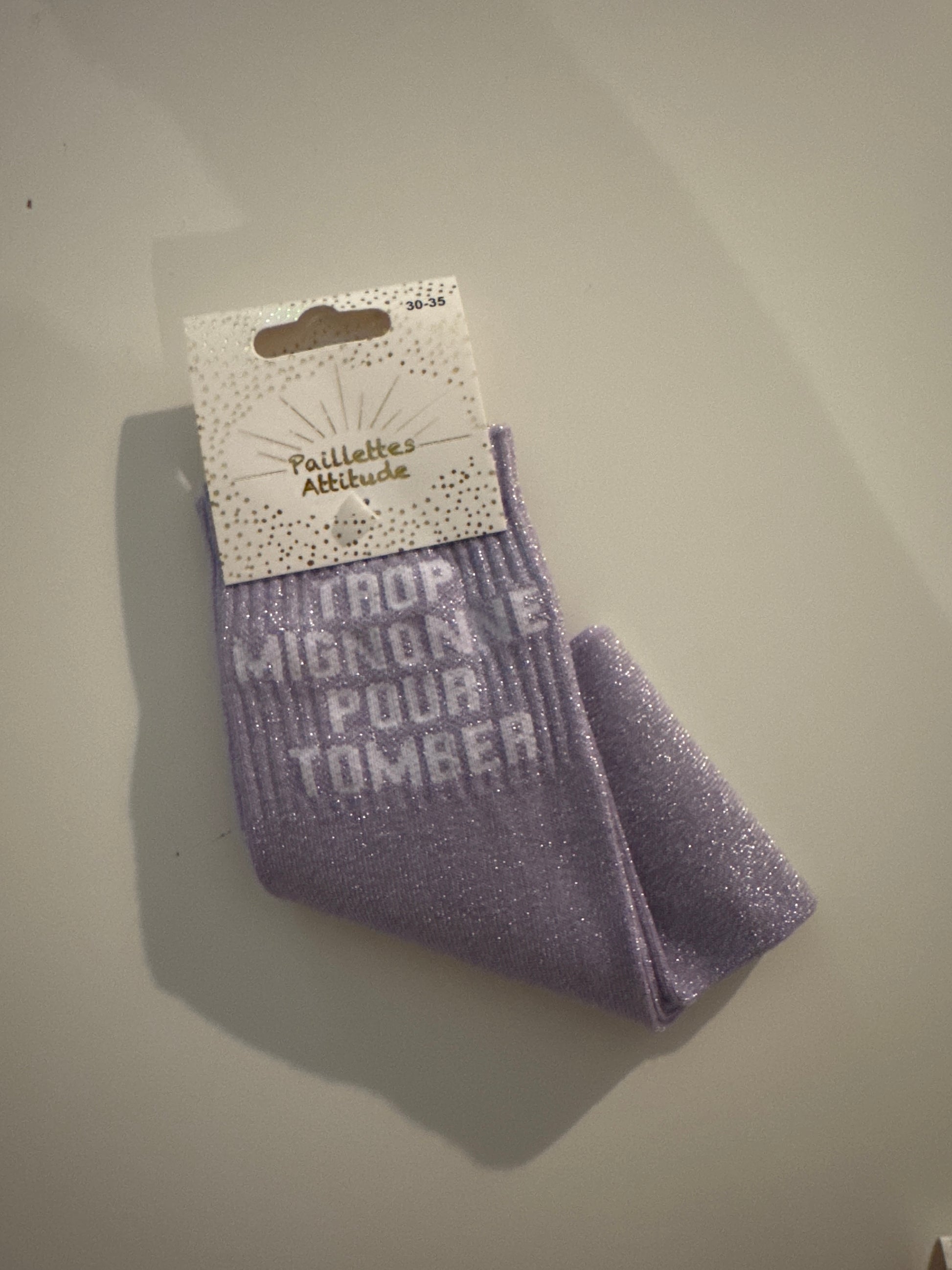 Chaussette pailletée TROP MIGNONE POUR TOMBER 30/35