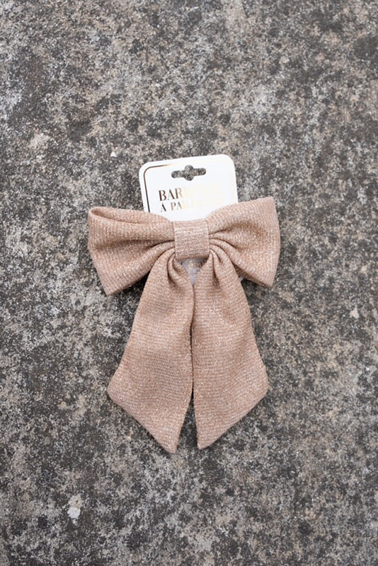 Barrette noeud pailletée