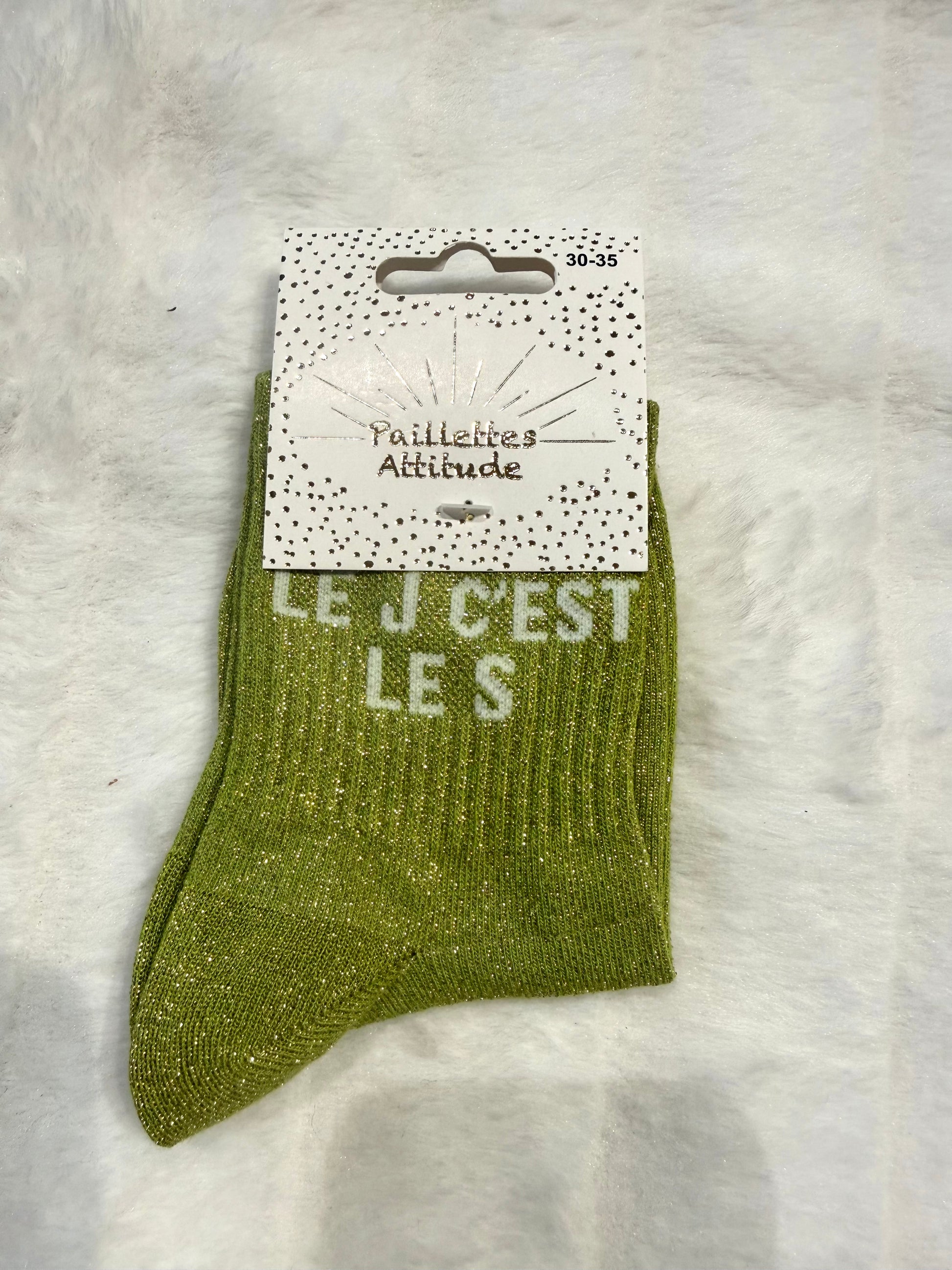 Chaussette pailletée enfant LE J C’EST LE S