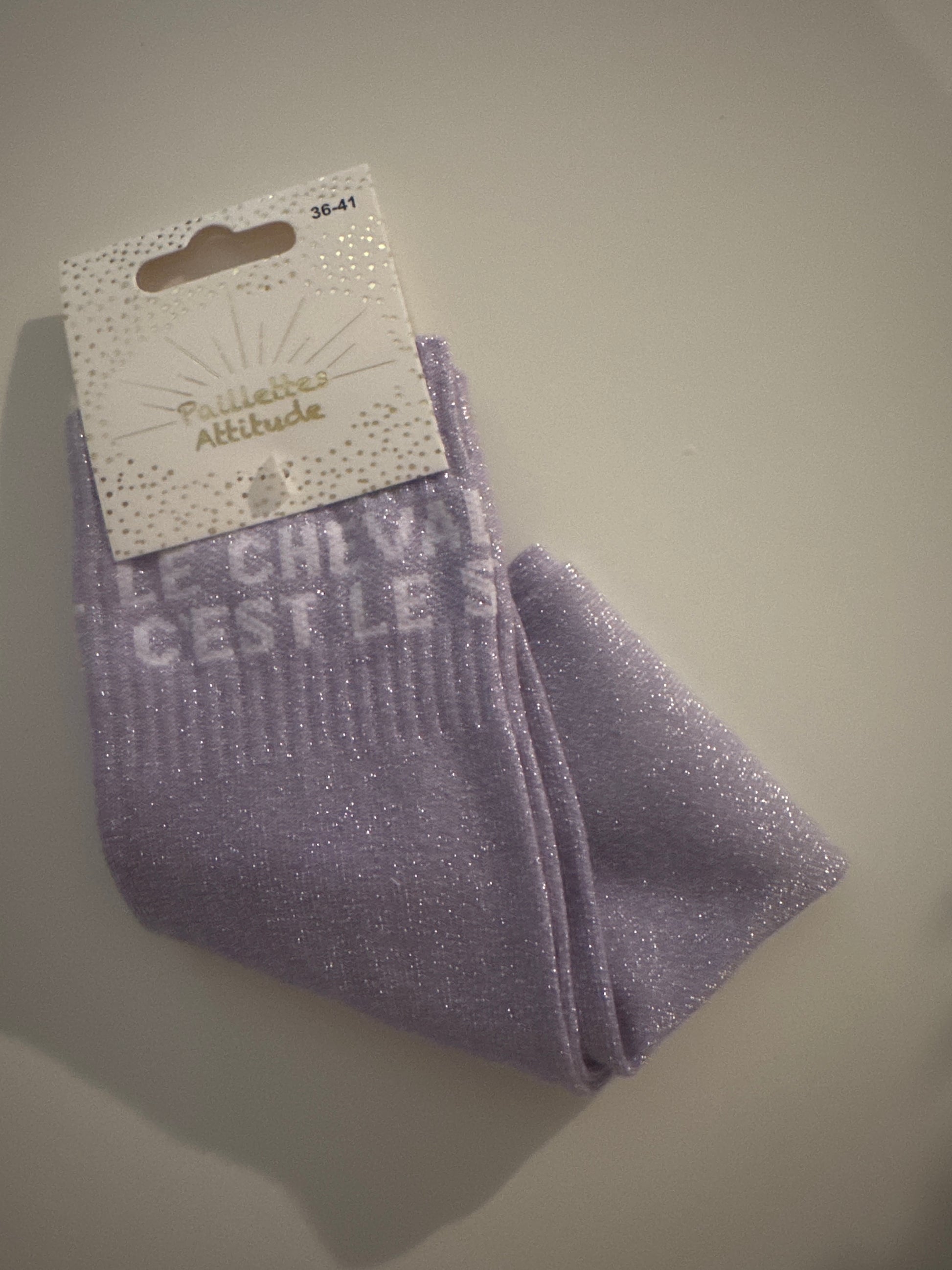 Chaussettes Haute Rose Pailletée « Le cheval c’est le S »