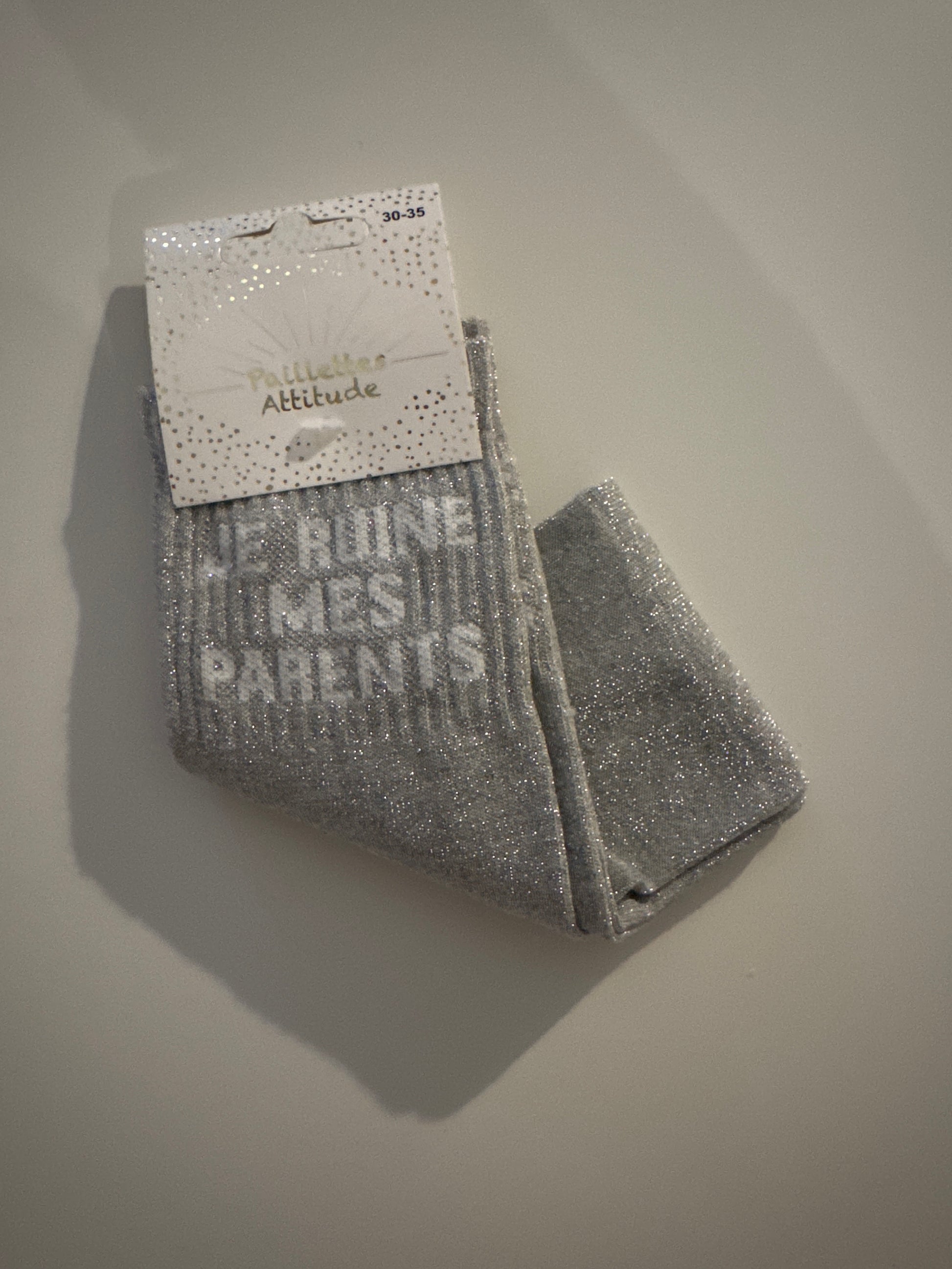 Chaussette pailletée JE RUINE MES PARENTS 30/35