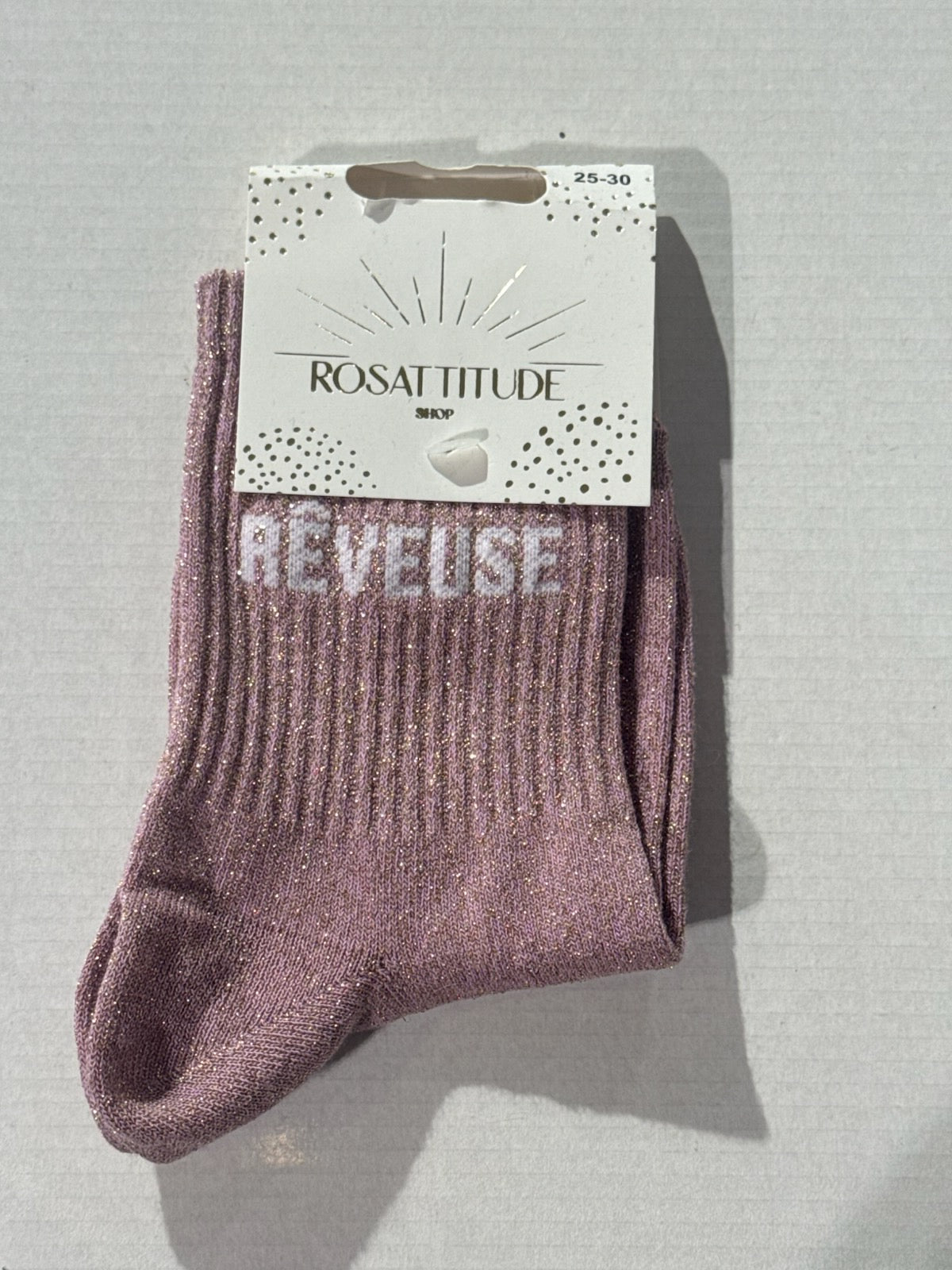 Chaussettes Rose Pailletée « Reveuse »