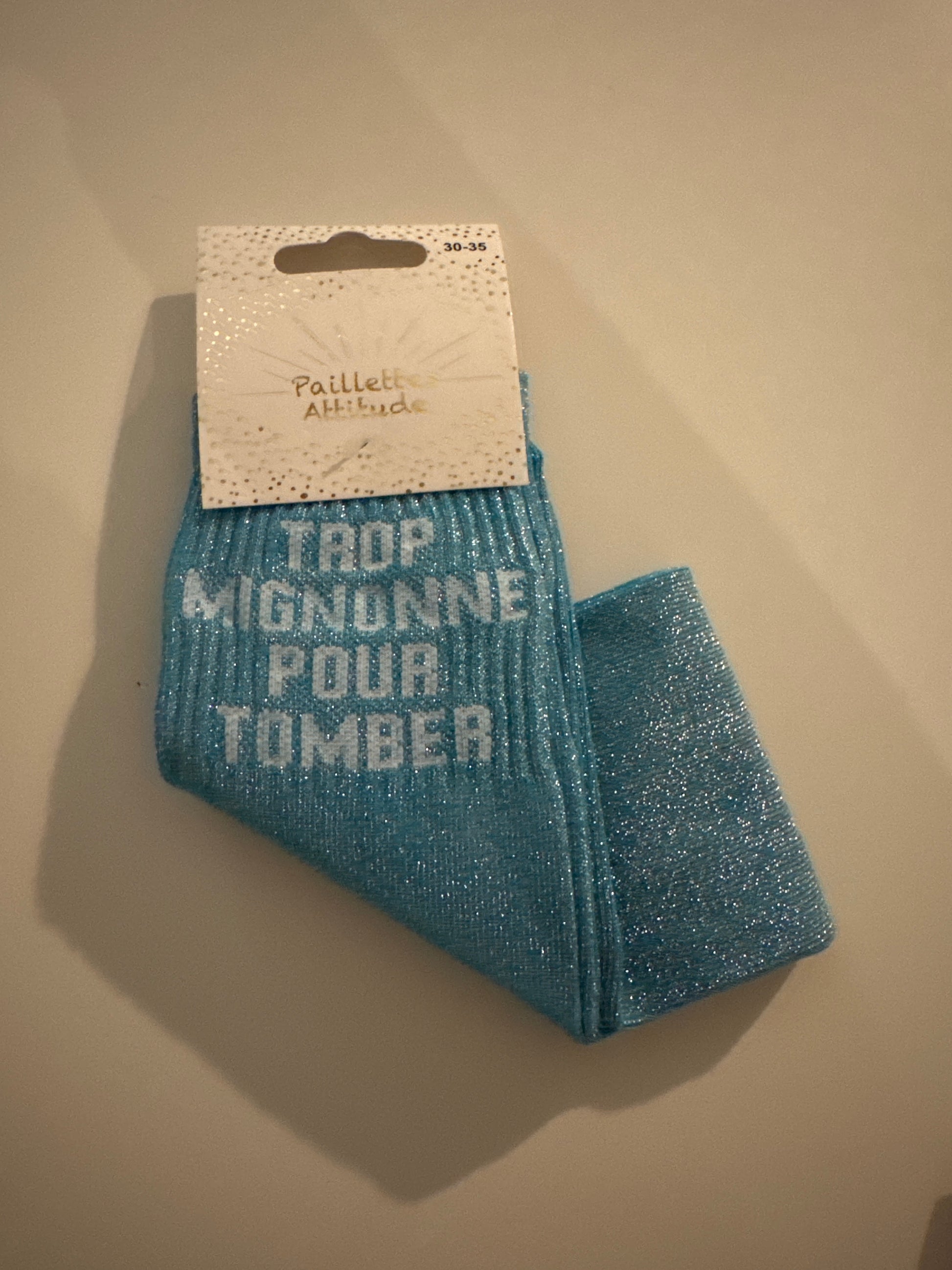 Chaussette pailletée TROP MIGNONE POUR TOMBER 30/35