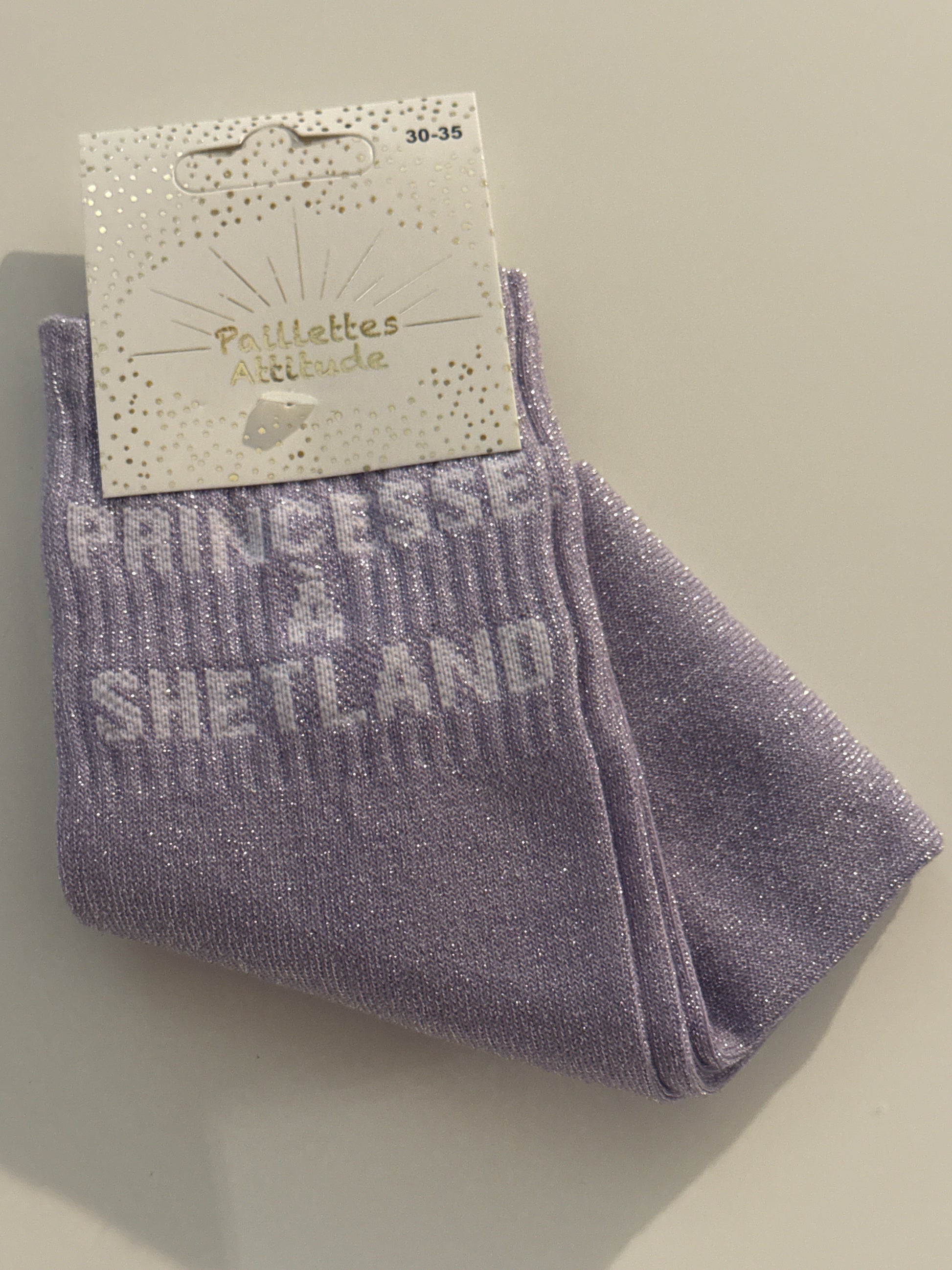 Chaussette pailletée Princesse à shetland 30/35