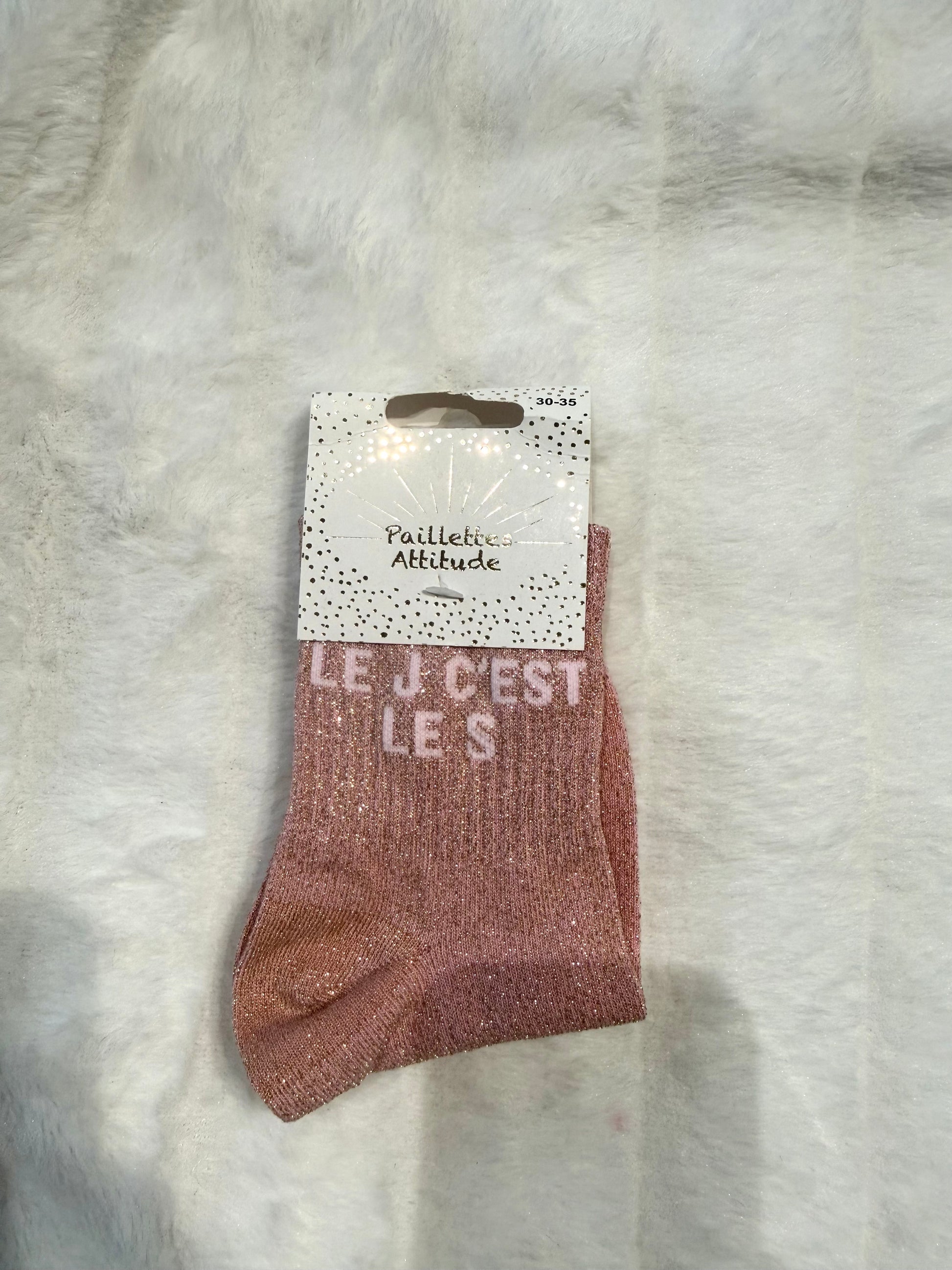 Chaussette pailletée enfant LE J C’EST LE S