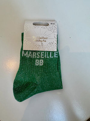 Chaussettes Vert Pailletée « Marseille bb »
