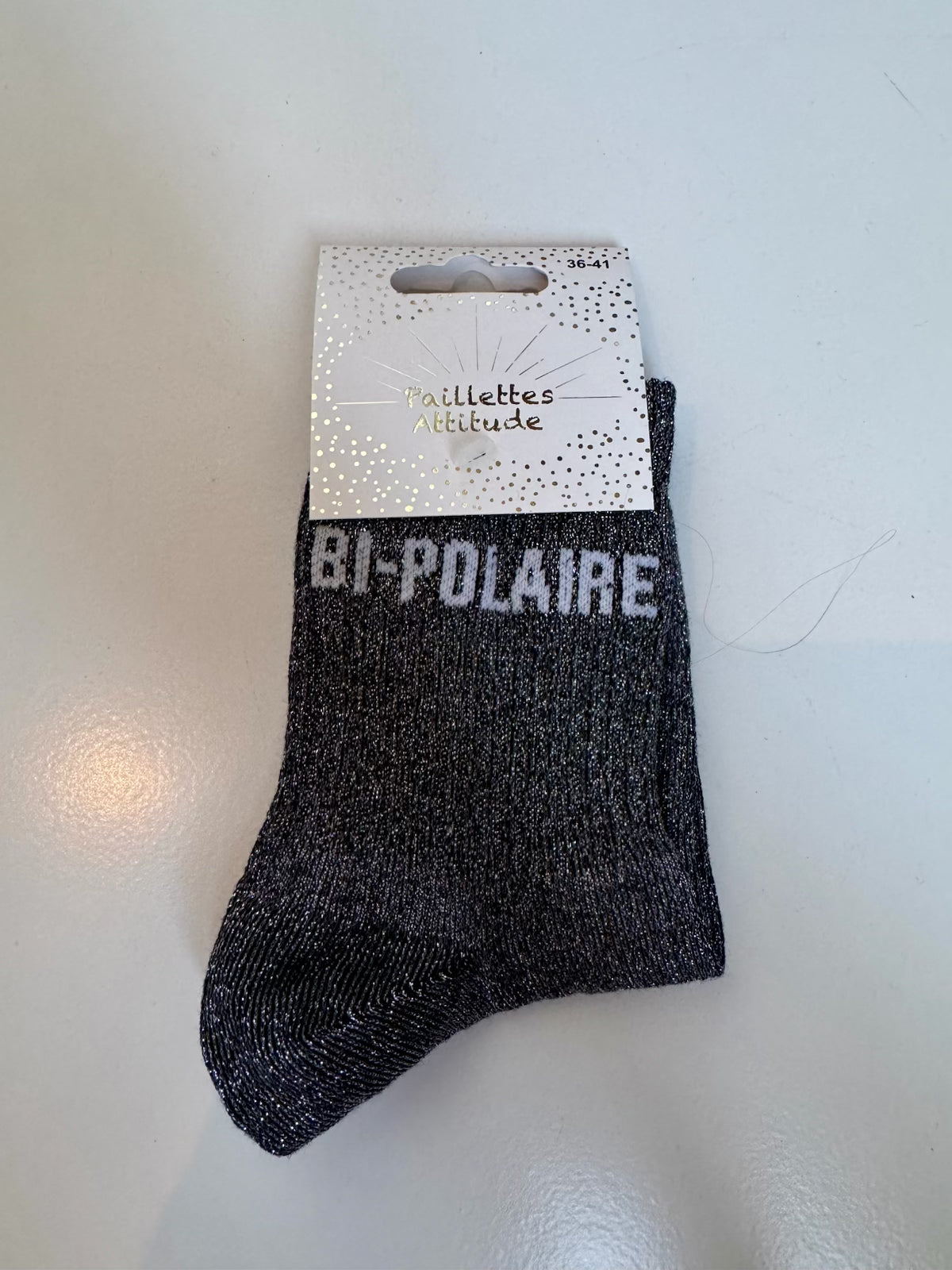 Chaussettes Noir Pailletée « Bi-Polaire »