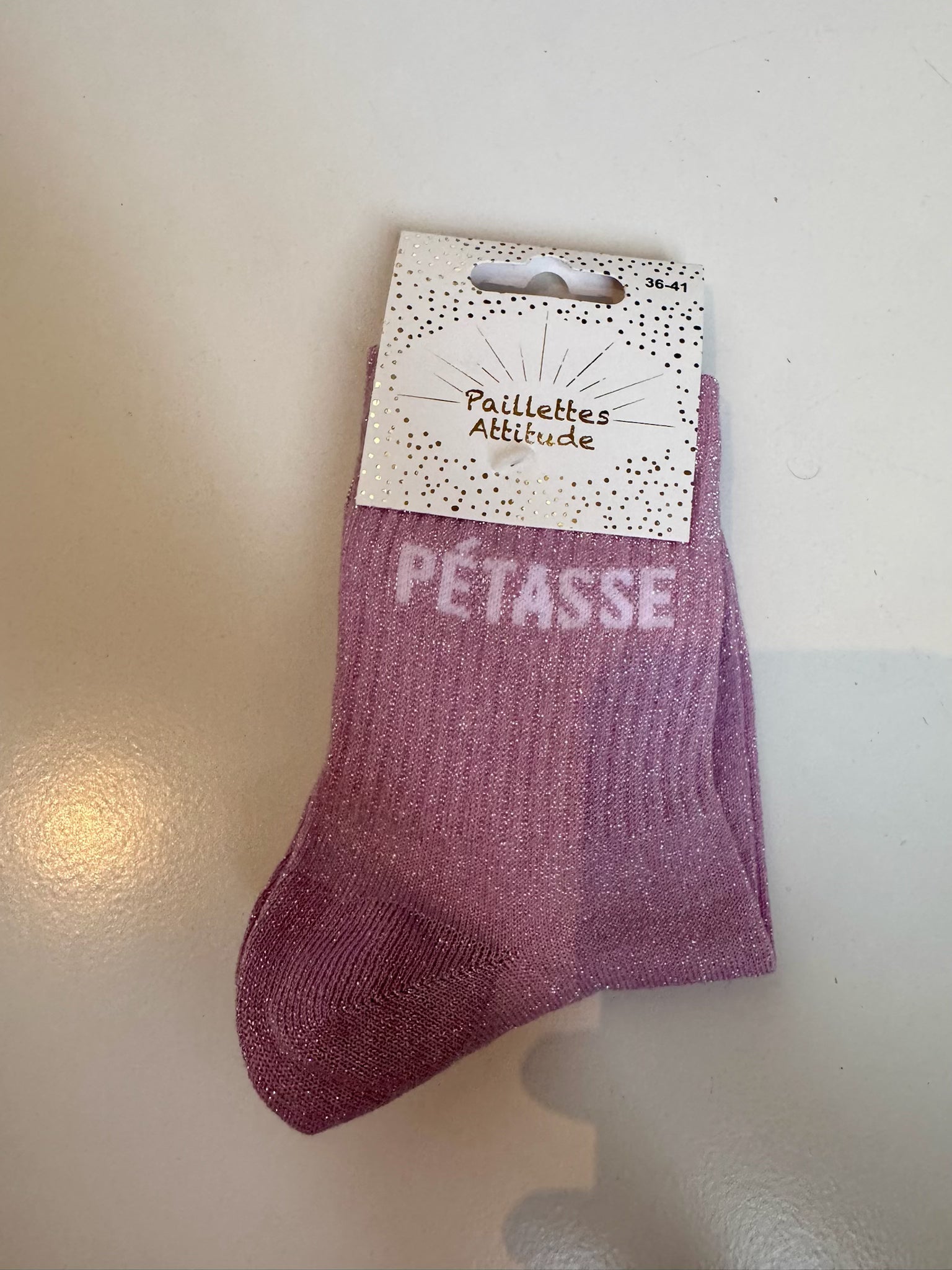 Chaussettes Rose Pailletée « Pétasse »