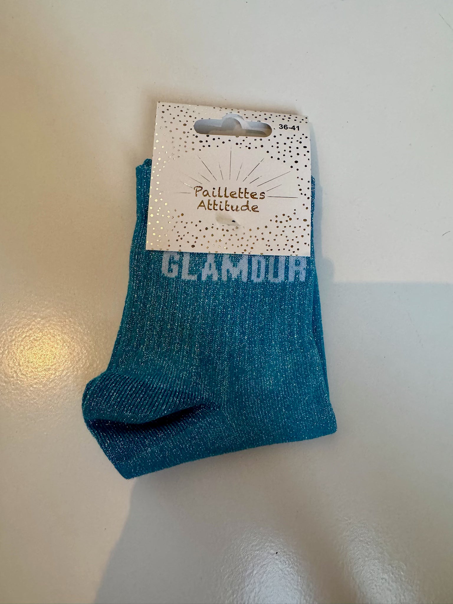 Chaussettes Bleu Pailletée « Glamour »