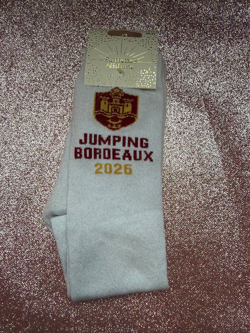 Chaussette blanche pailletée – Souvenir Jumping de Bordeaux 2026 🐎✨ 36/41