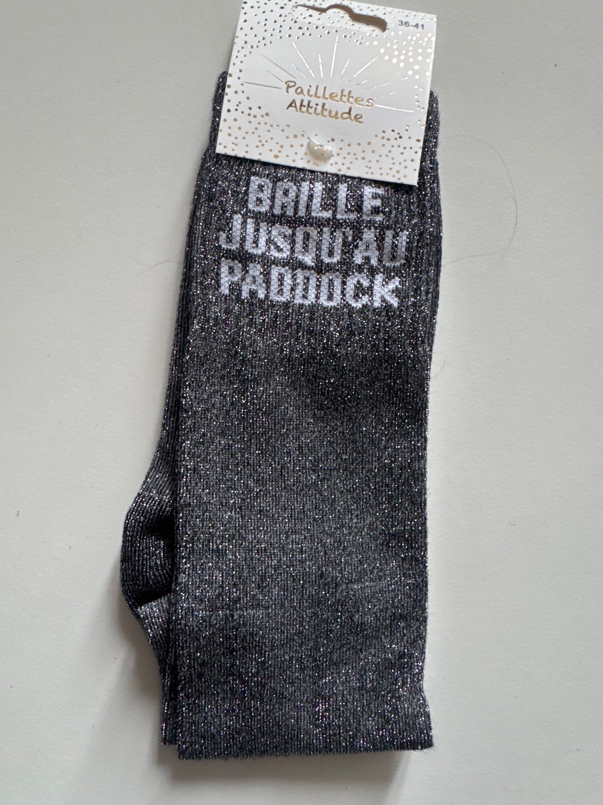 chaussette pailletée BRILLE JUSQU’AU PADDOCK 36/41