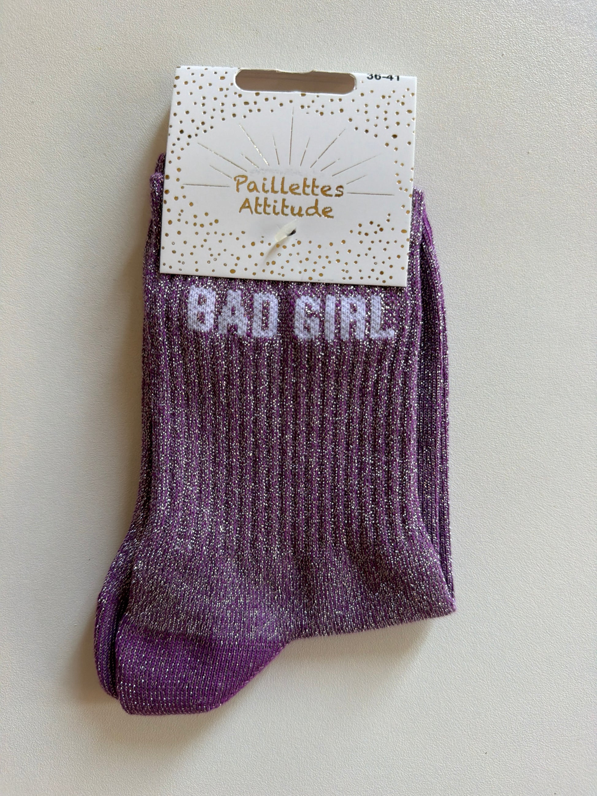 Chaussette de ville pailletée 36-41 BAD GIRL
