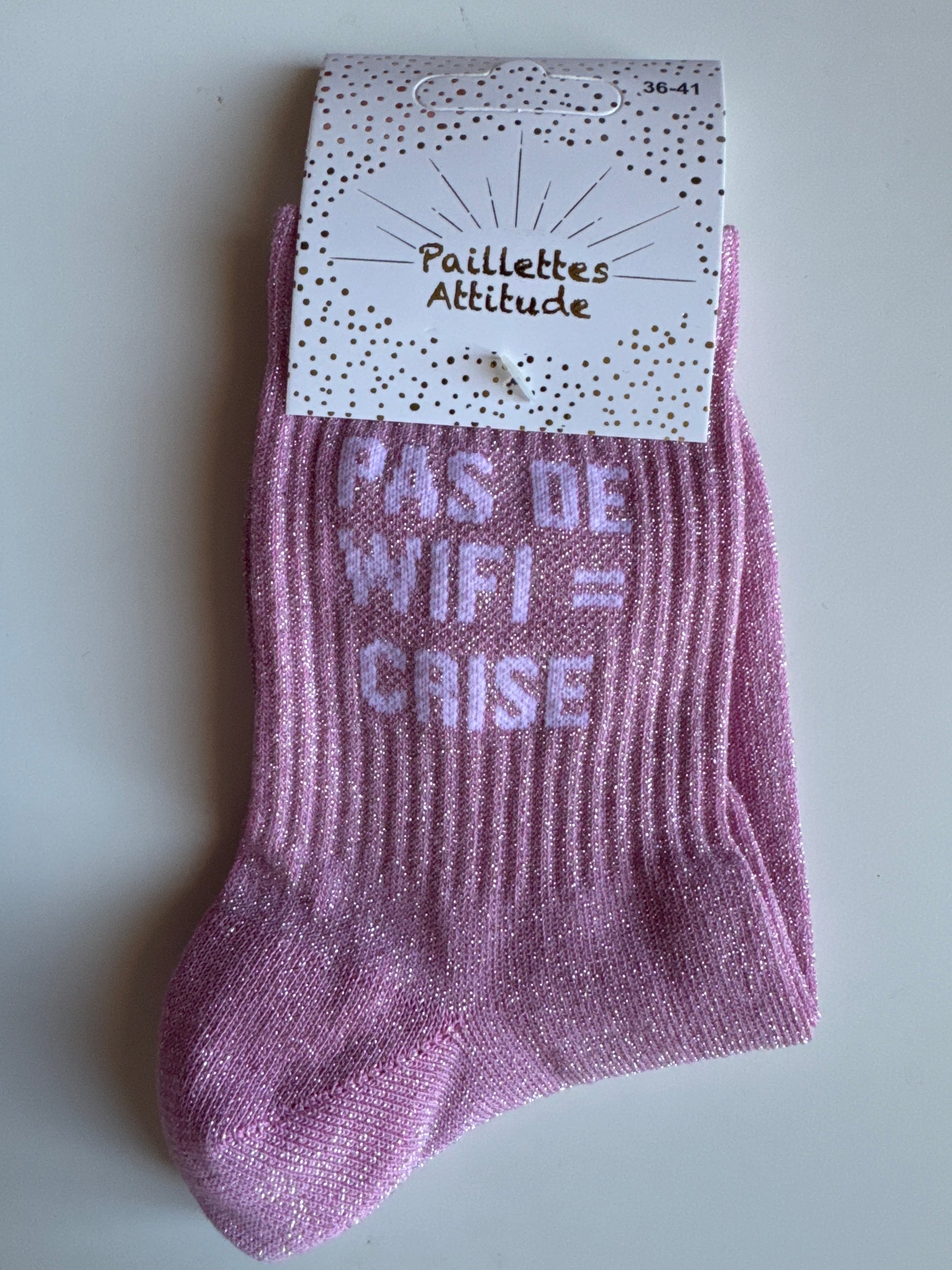 Chaussettes “Pas de Wifi = Crise” – Taille 36/41 ✨