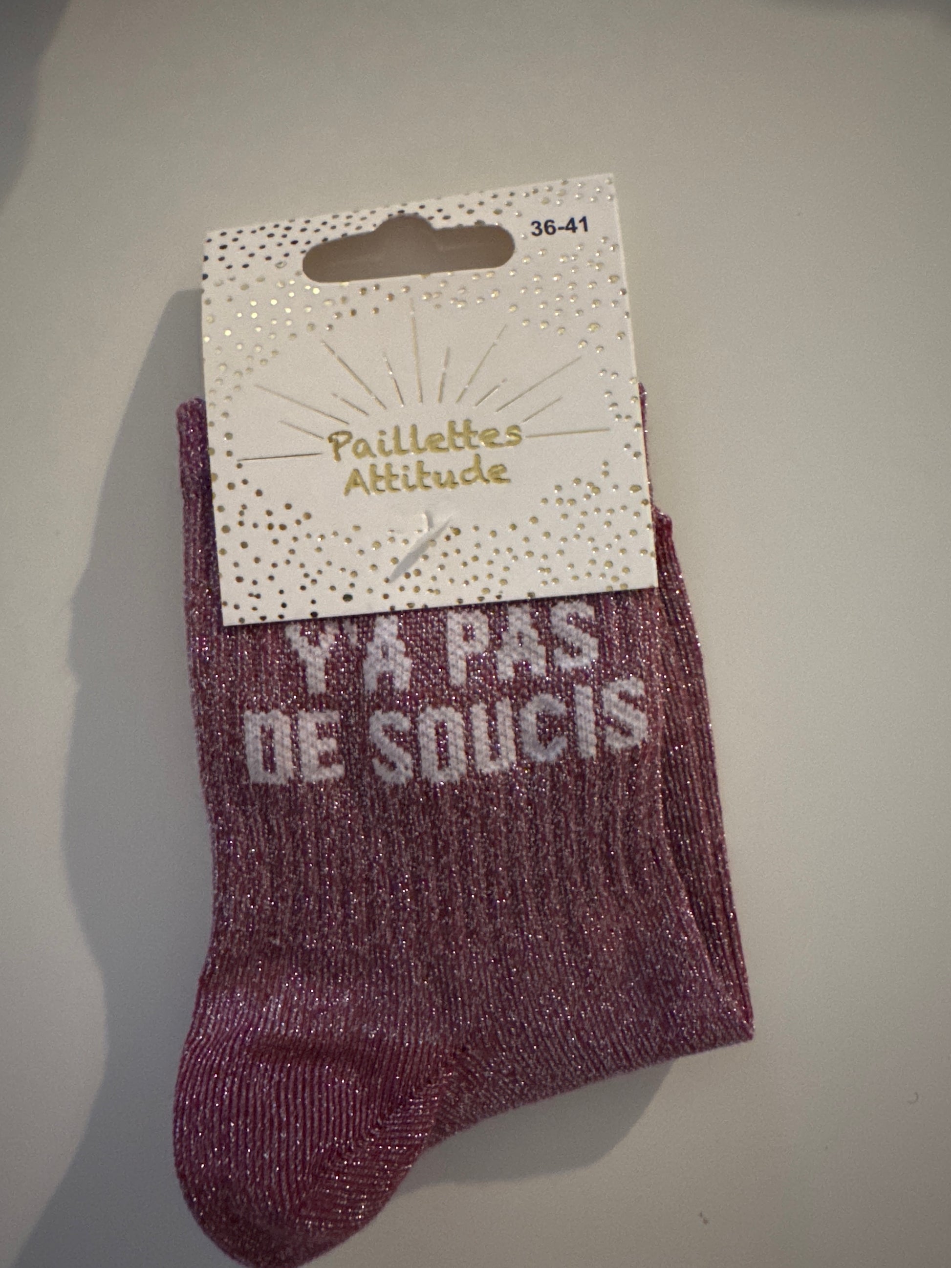 Chaussette pailletée Y’A PAS DE SOUCIS 36/41