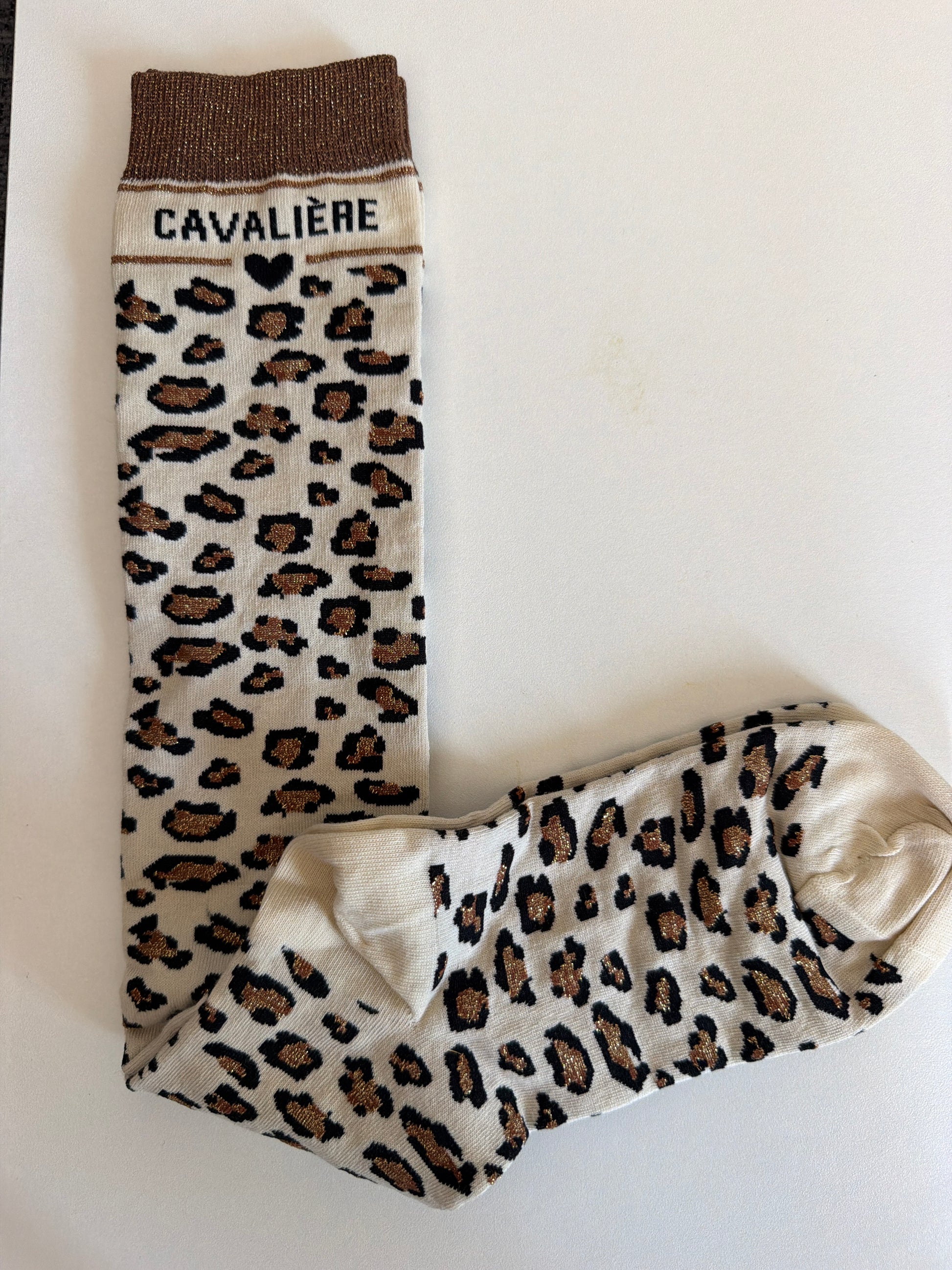 Chaussette équitation pailletée Léopard Cavalière sauvage