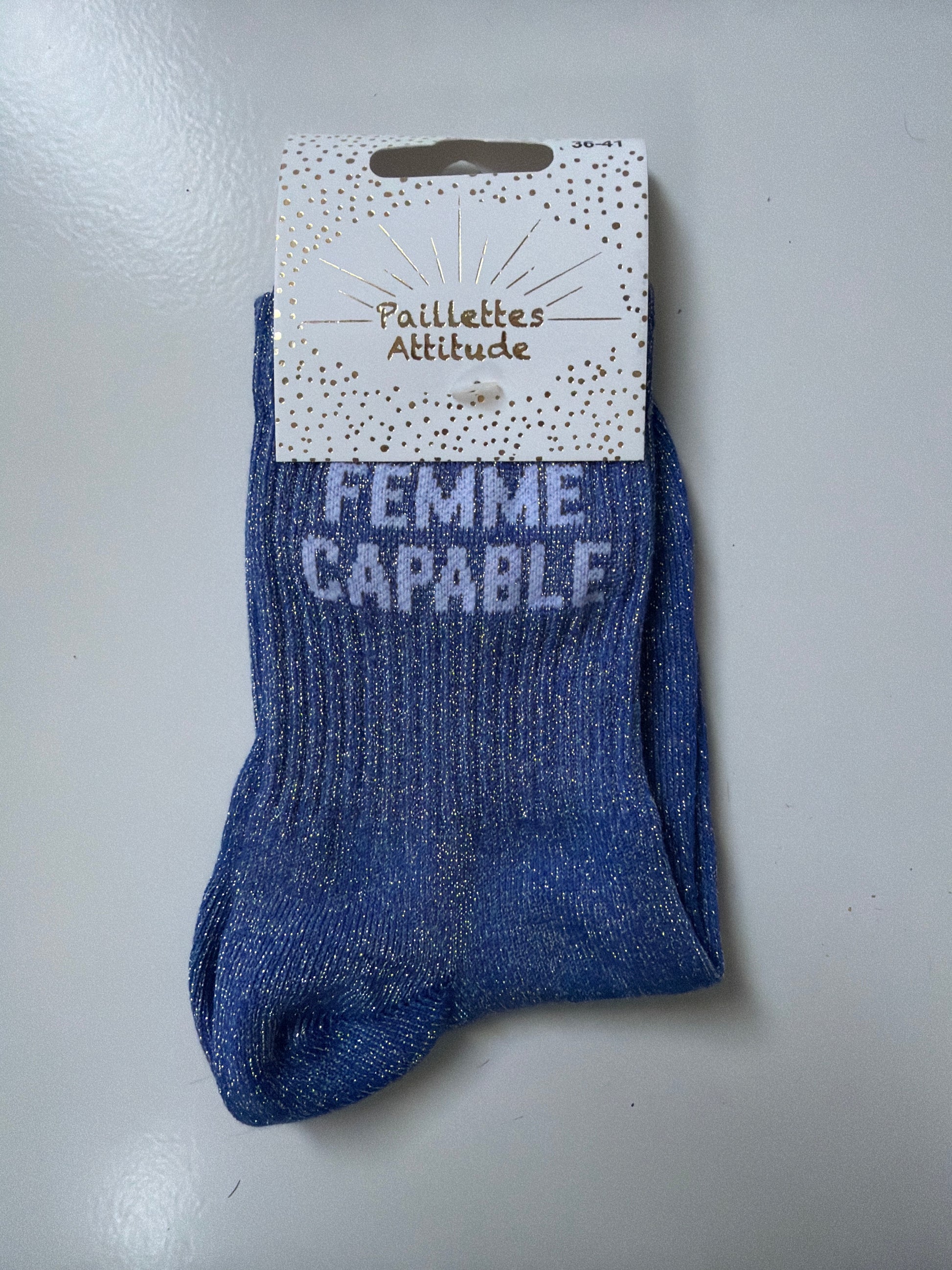 Chaussette de ville pailletée 36-41 FEMME CAPABLE