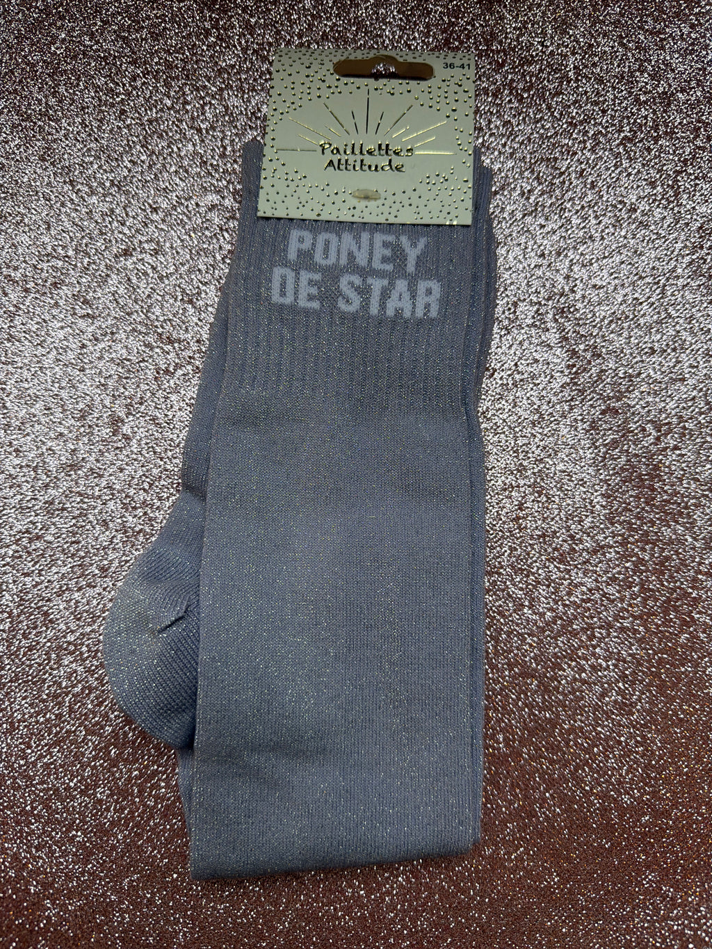 chaussette pailletée équitation PONEY DE STAR 36/41
