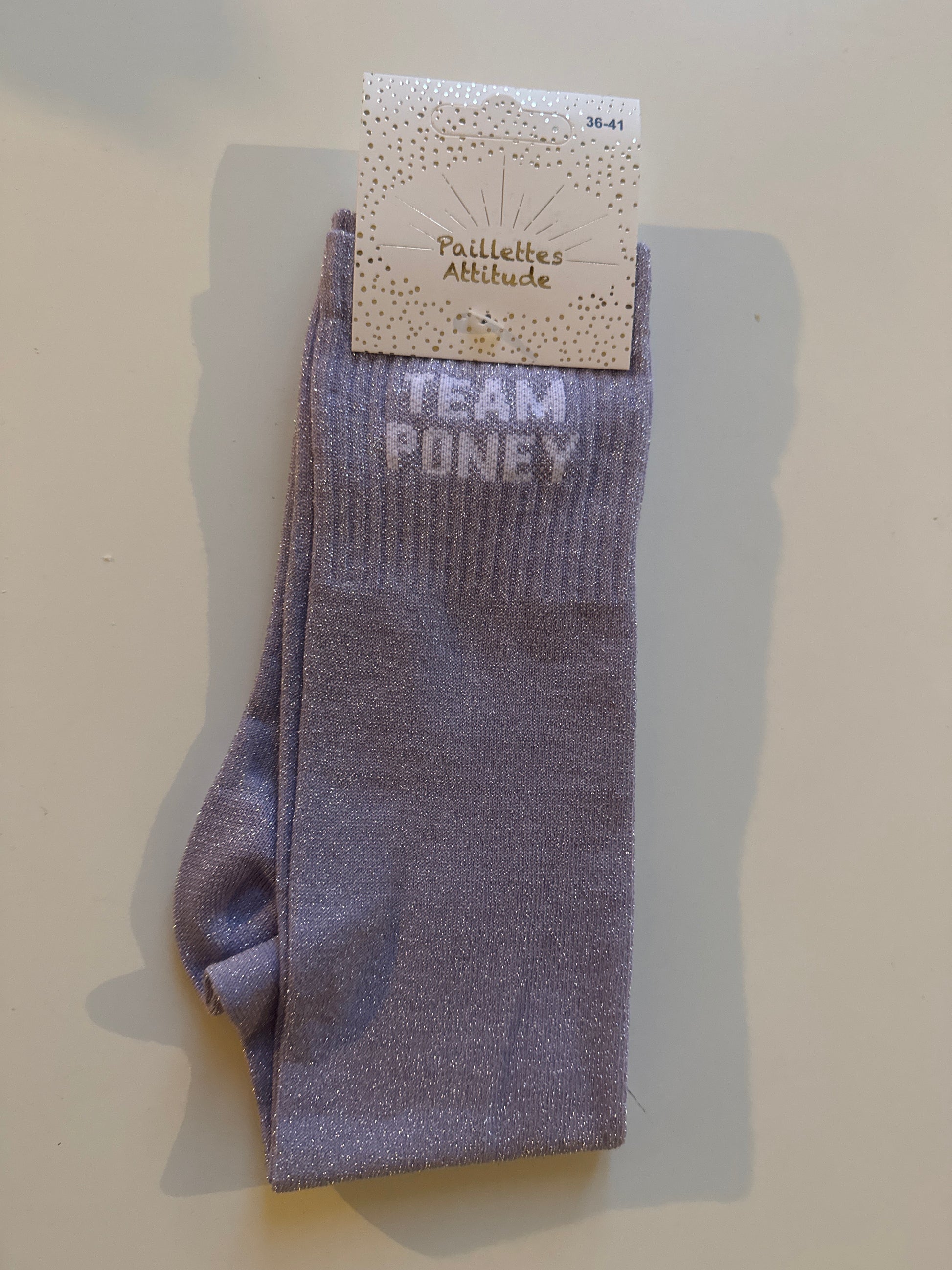 chaussette pailletée TEAM PONEY