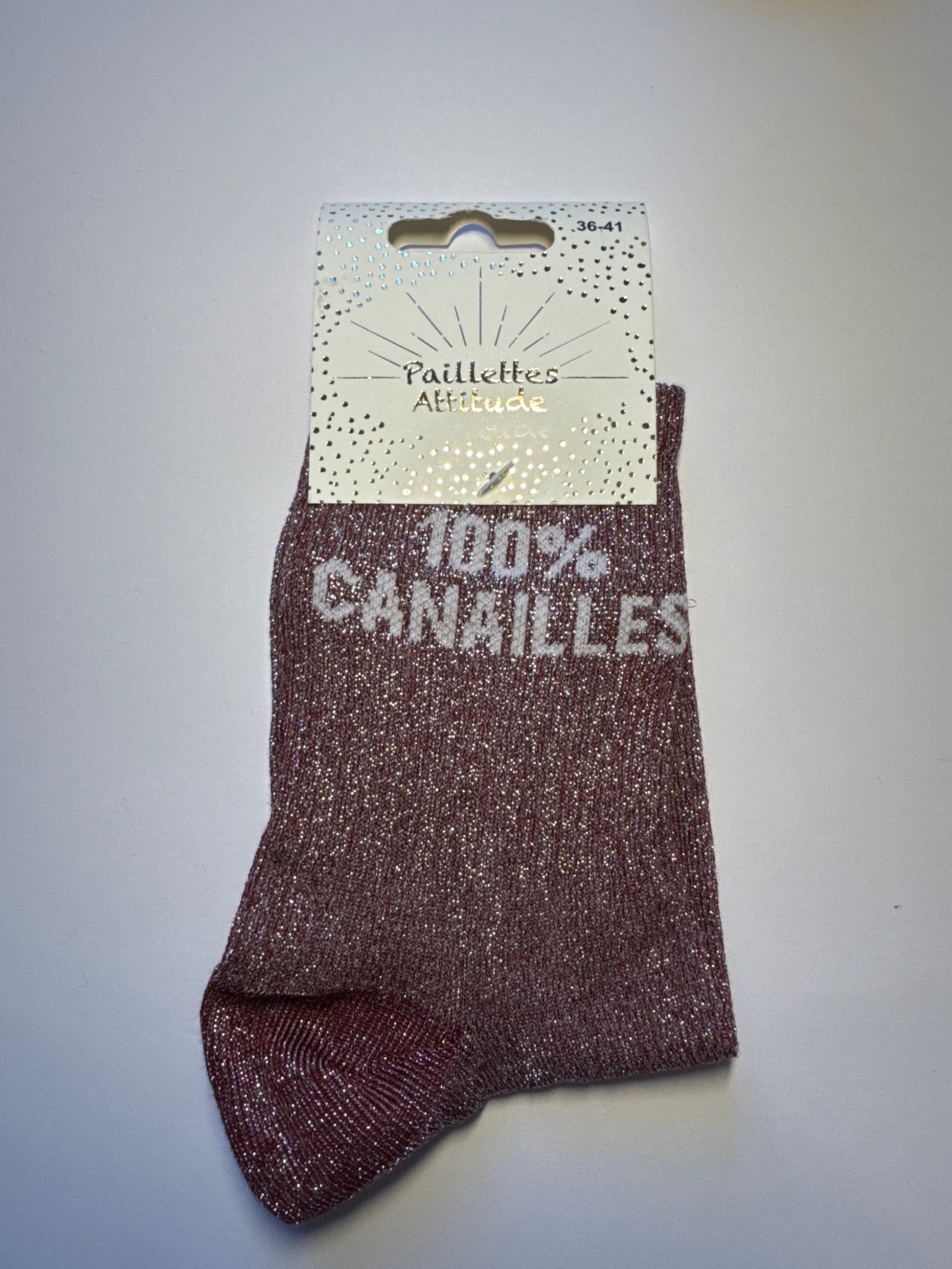 Chaussette de ville pailletée 36-41 100% CANAILLES