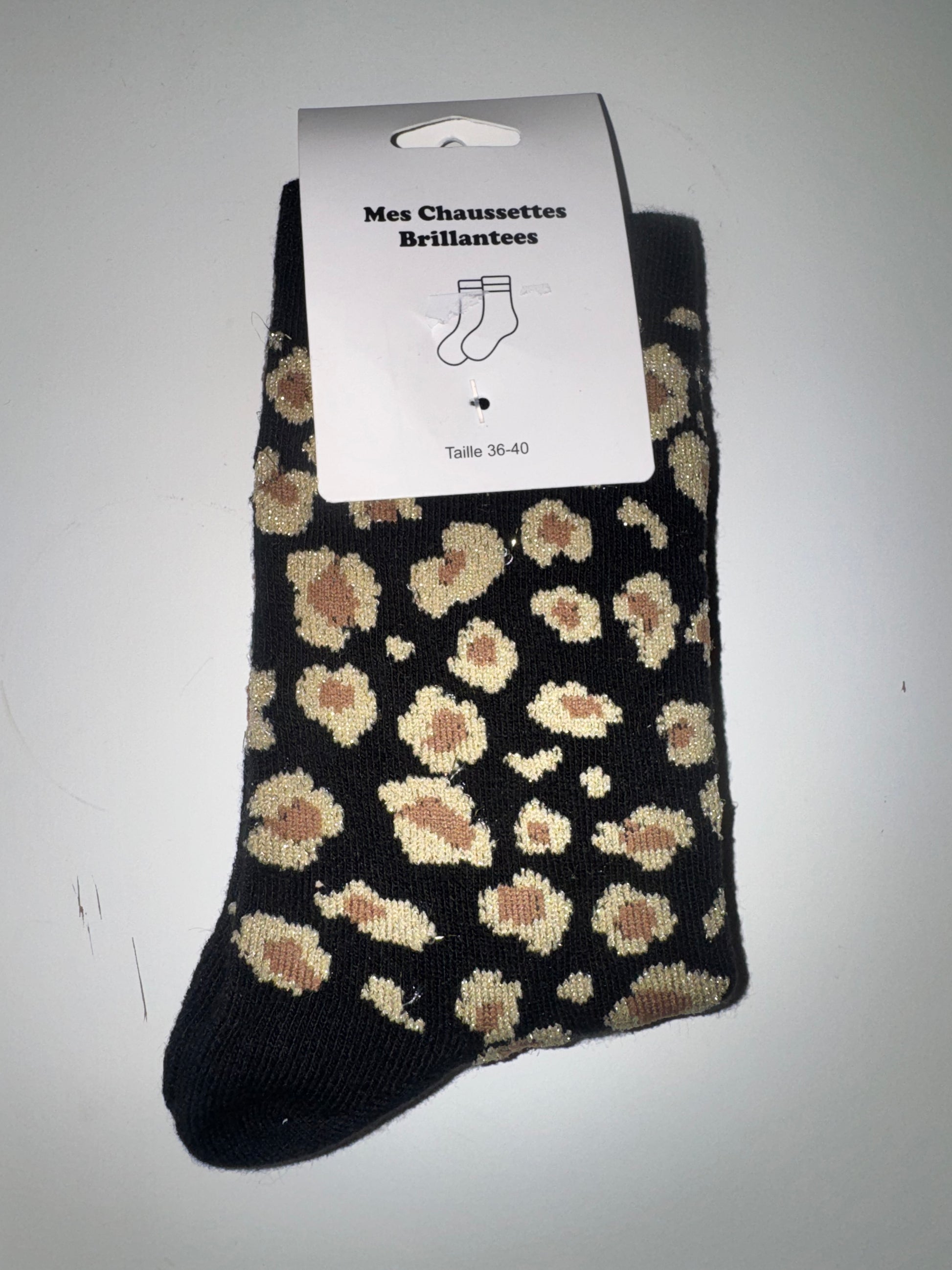 Chaussette imprimée légèrement pailletée