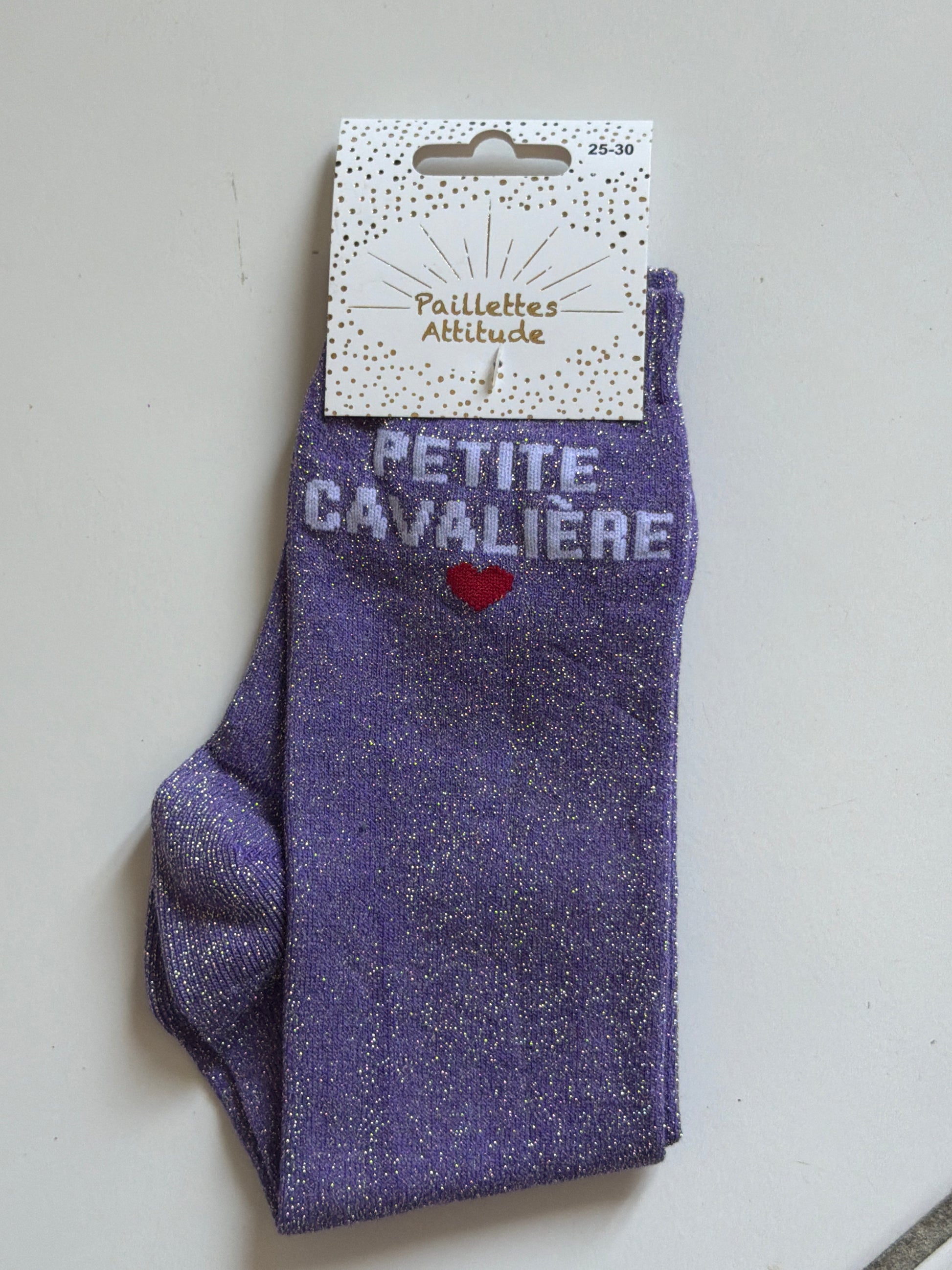 Chaussette pailletée équitation 25-30 PETITE CAVALIÈRE ❤️