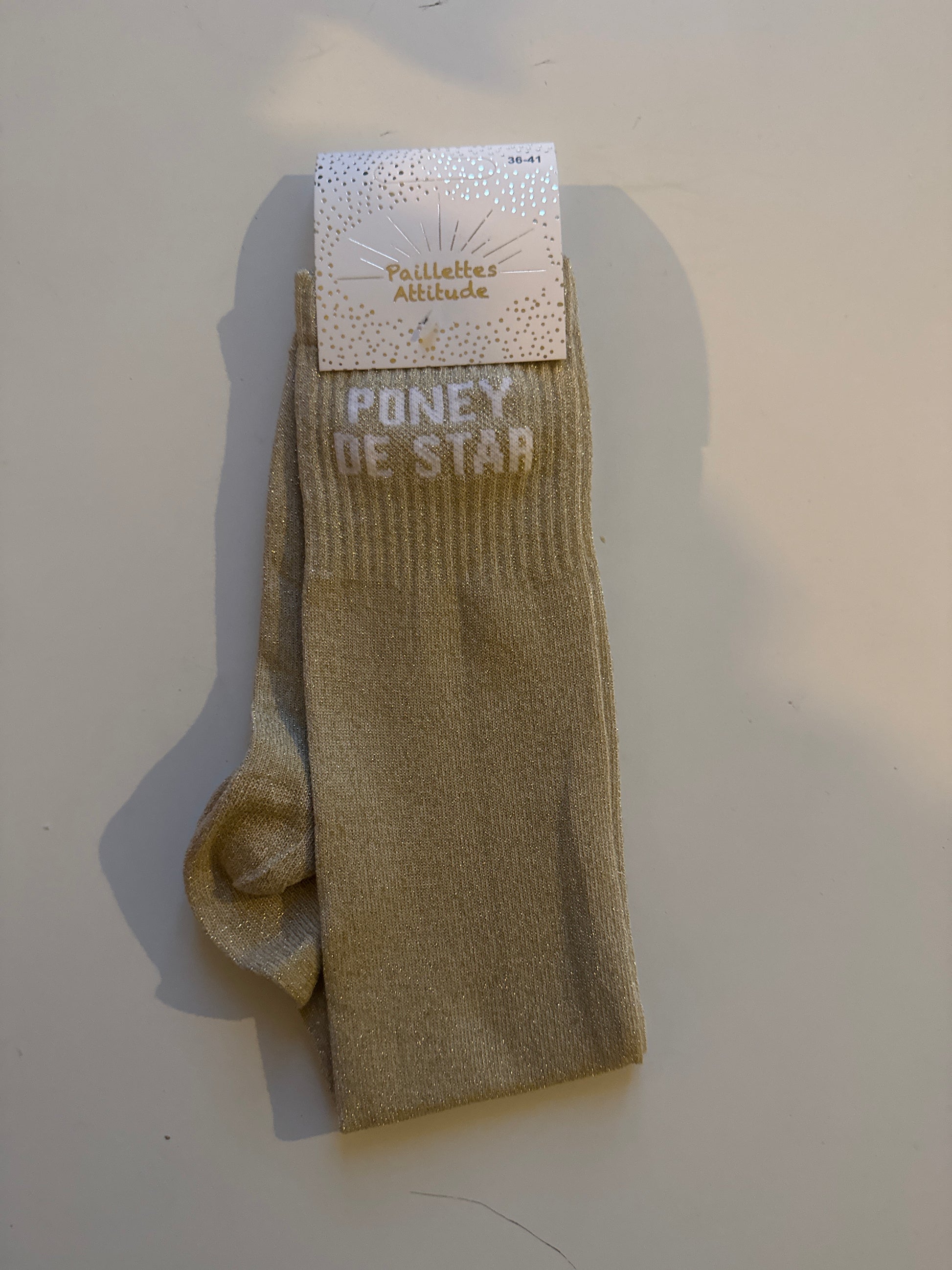 chaussette pailletée équitation PONEY DE STAR 36/41