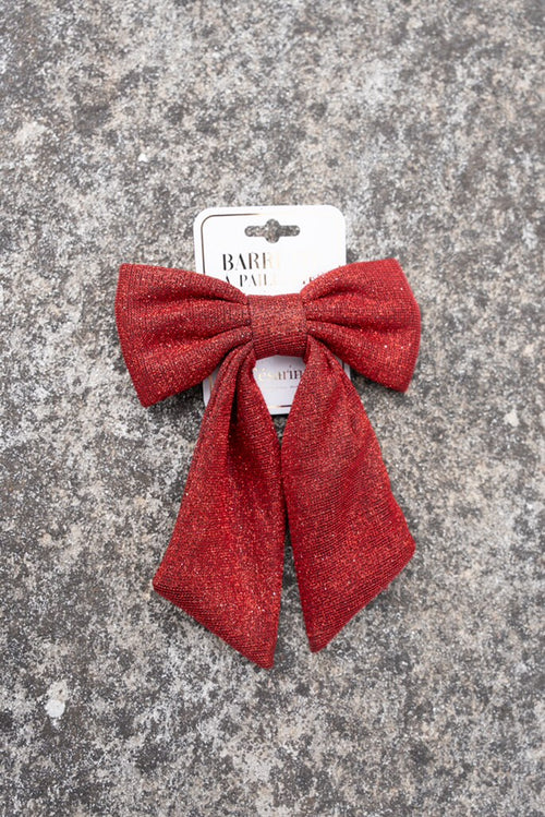 Barrette noeud pailletée
