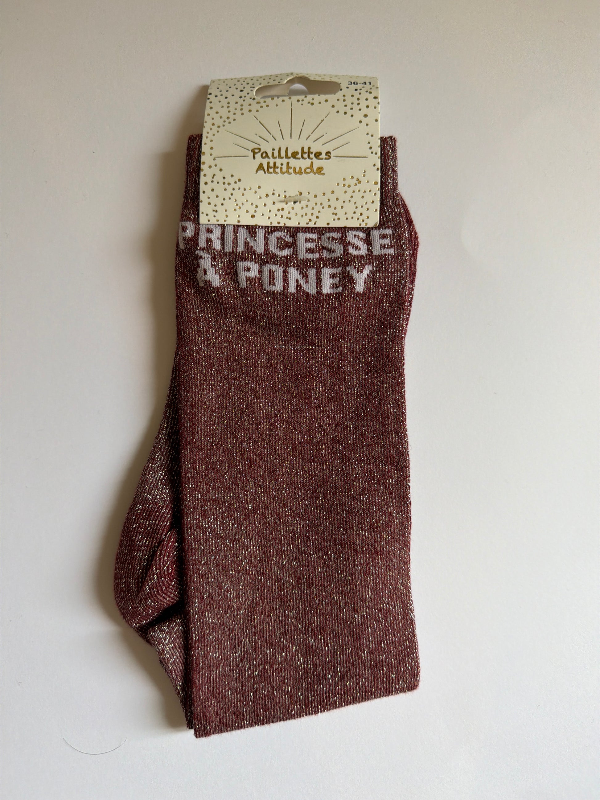 Chaussette pailletée équitation 36-41 PRINCESSE À PONEY