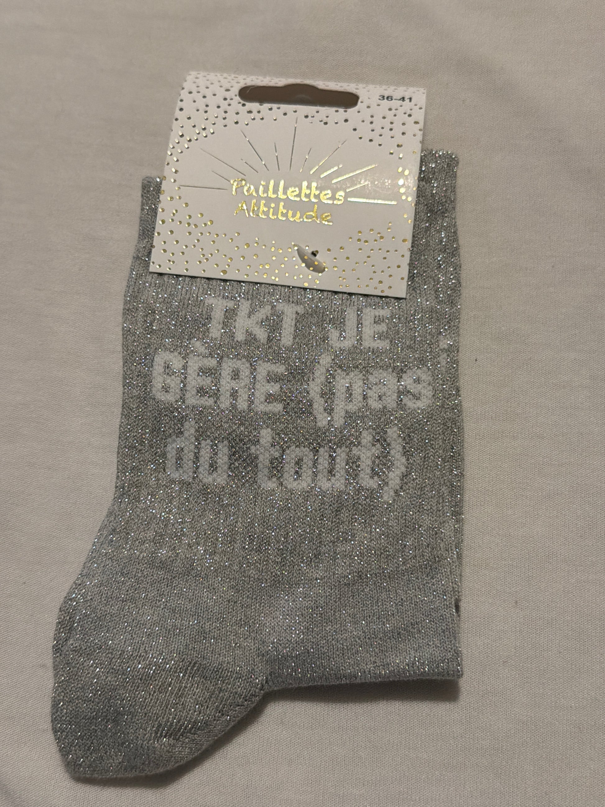 Chaussette de ville pailletée 36-41 TKT JE GÈRE (pas du tout)