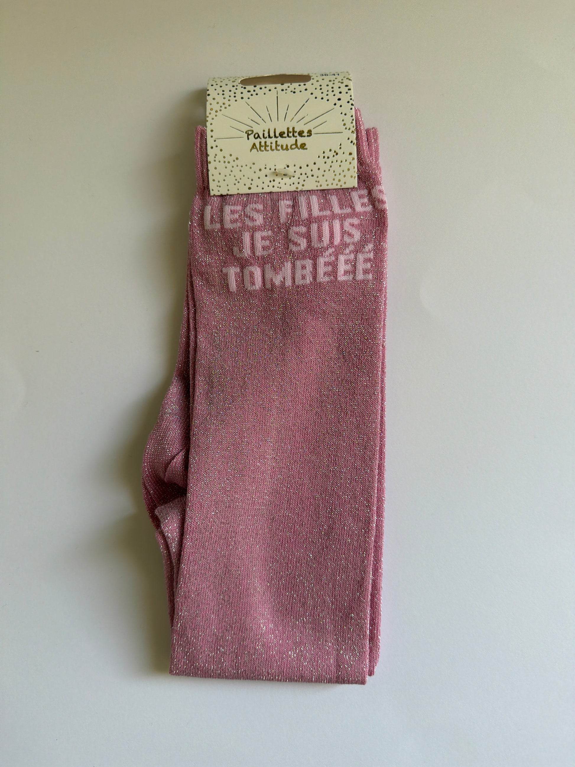 Chaussette pailletée équitation 36-41 LES FILLES JE SUIS TOMBÉÉÉ