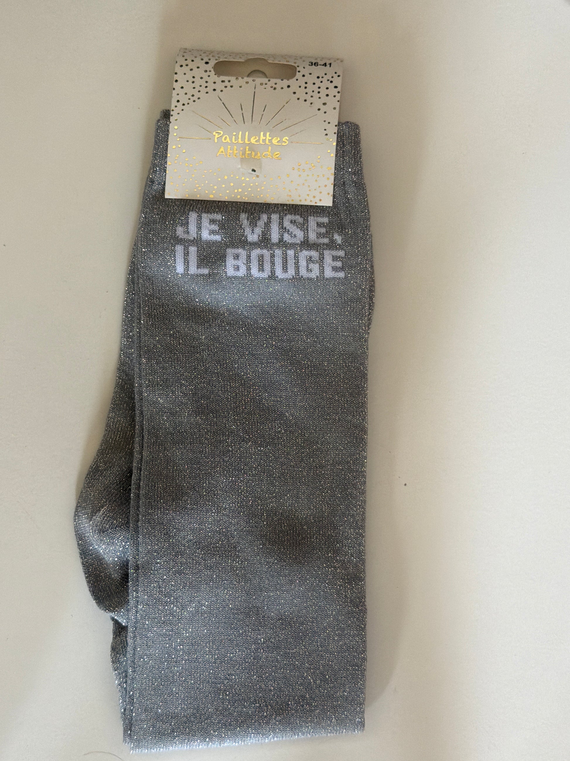 Chaussette équitation pailletée 36-41 JE VISE, IL BOUGE