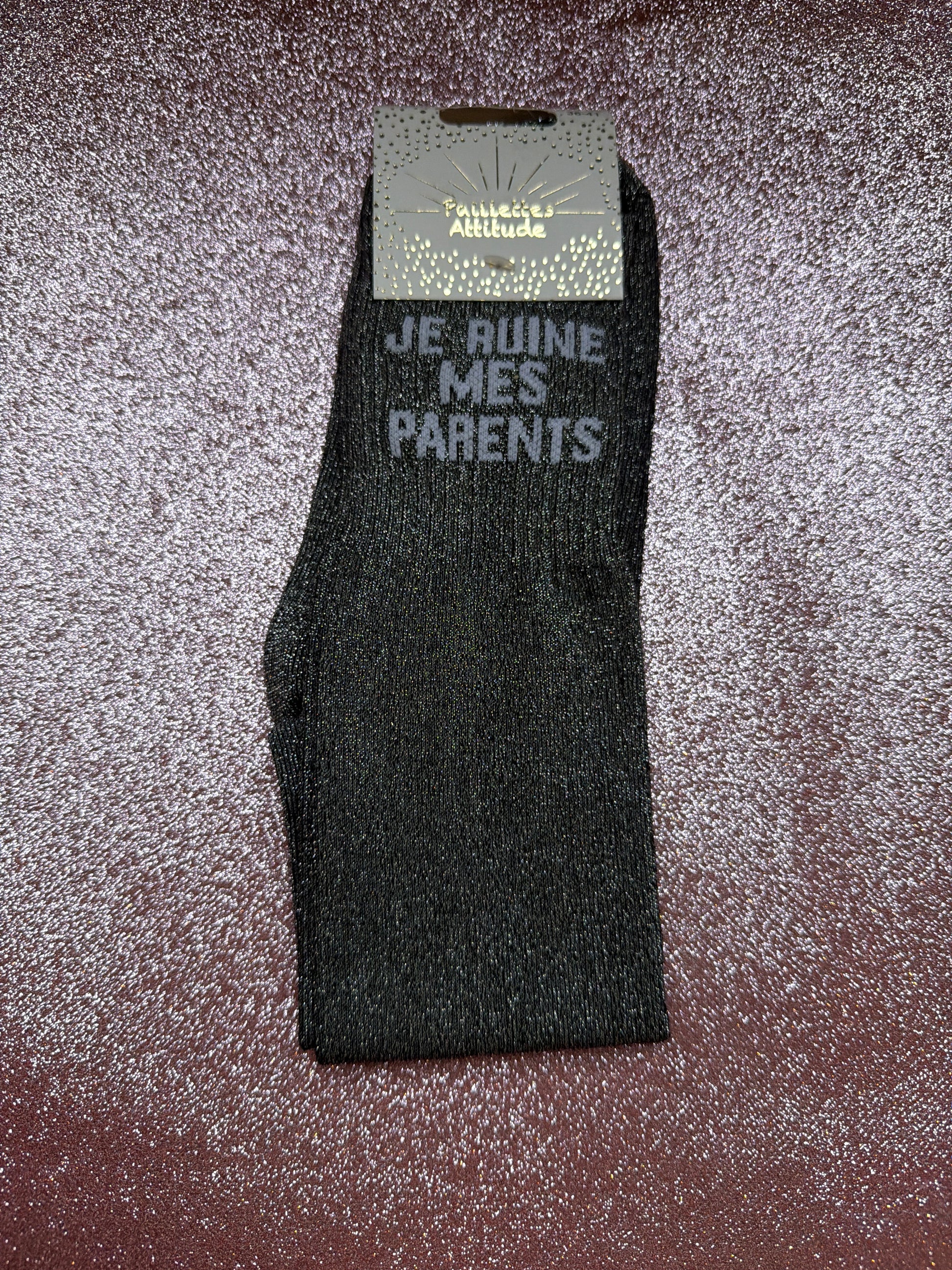 Chaussette pailletée 36/41 JE RUINE MES PARENTS