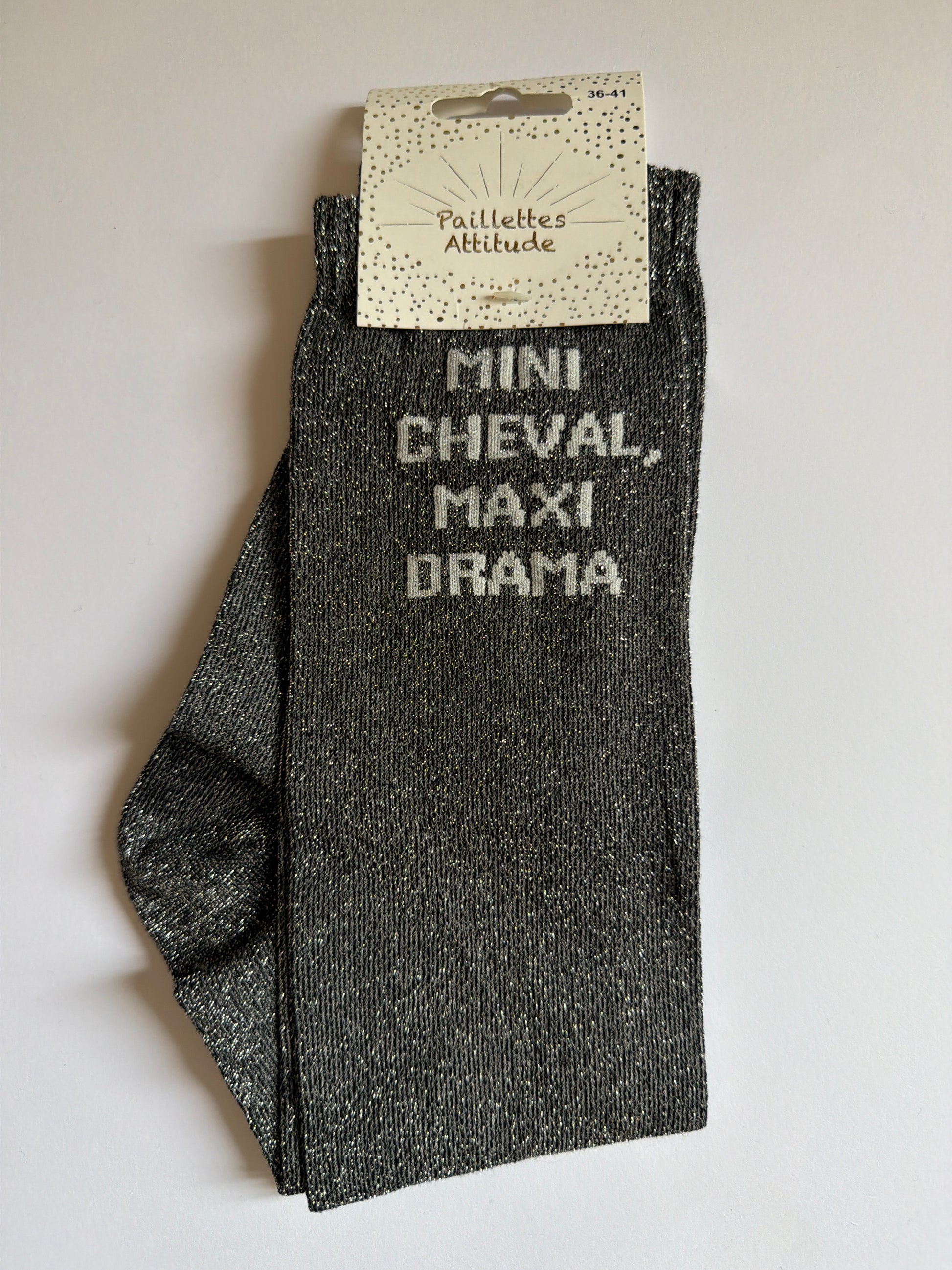 Chaussette d’équitation pailletée 36-41 MINI CHEVAL, MAXI DRAMA