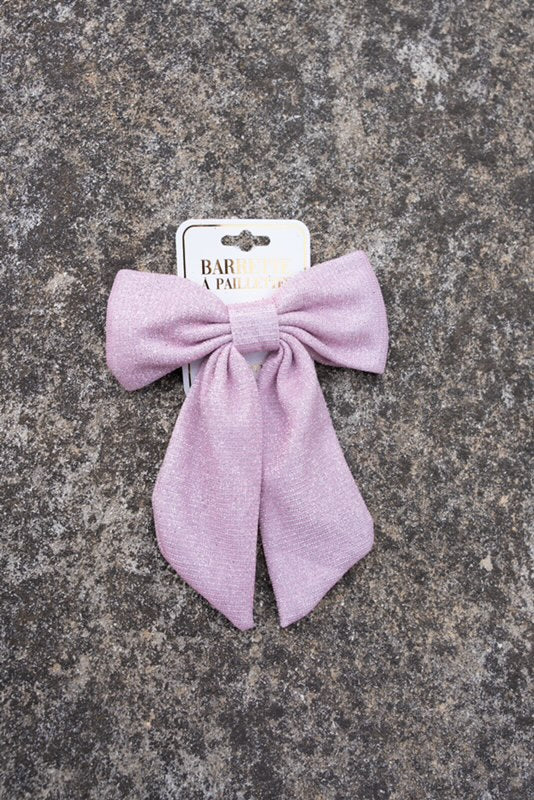Barrette noeud pailletée