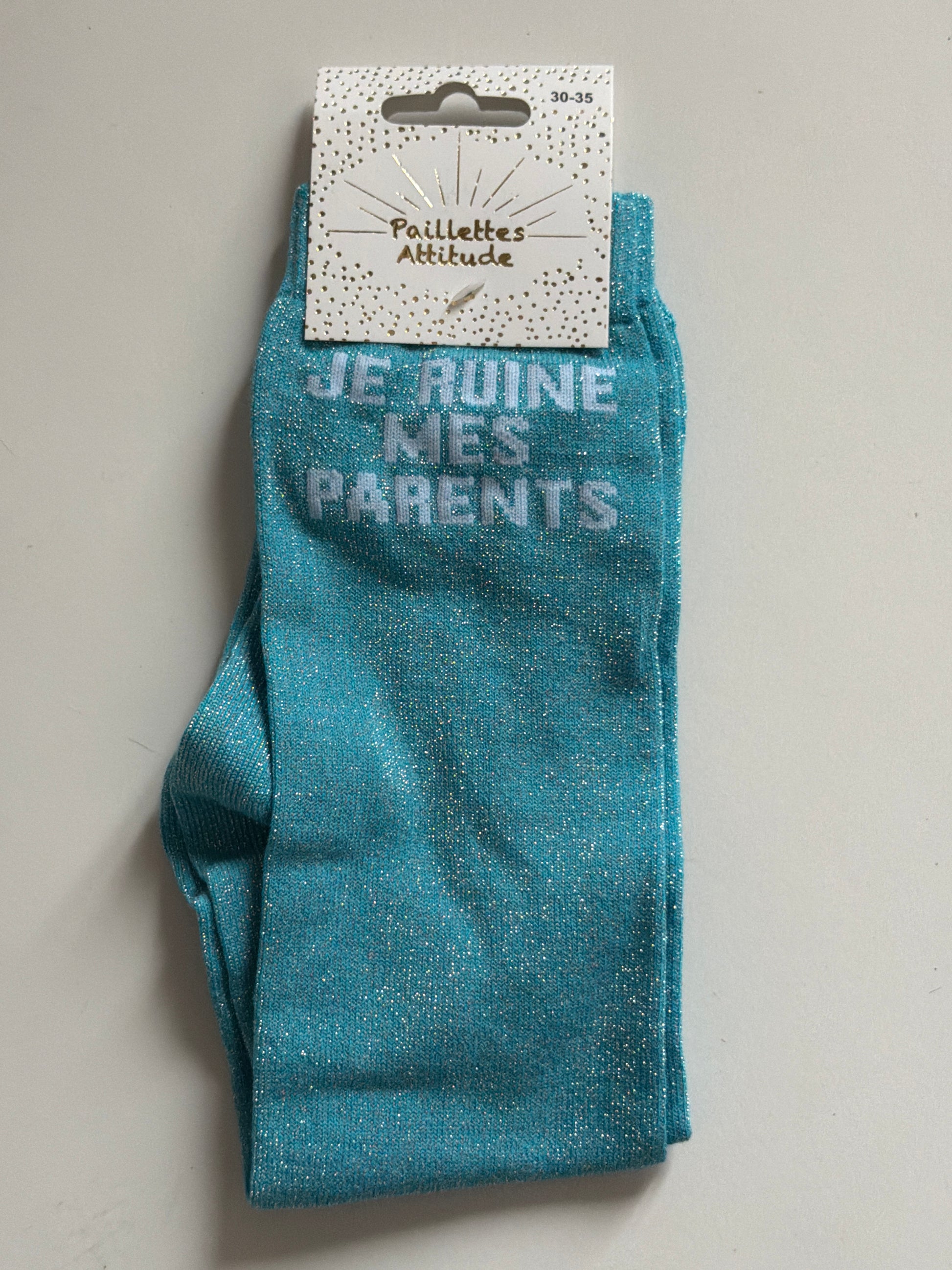 Chaussette pailletée équitation 30-35 JE RUINE MES PARENTS