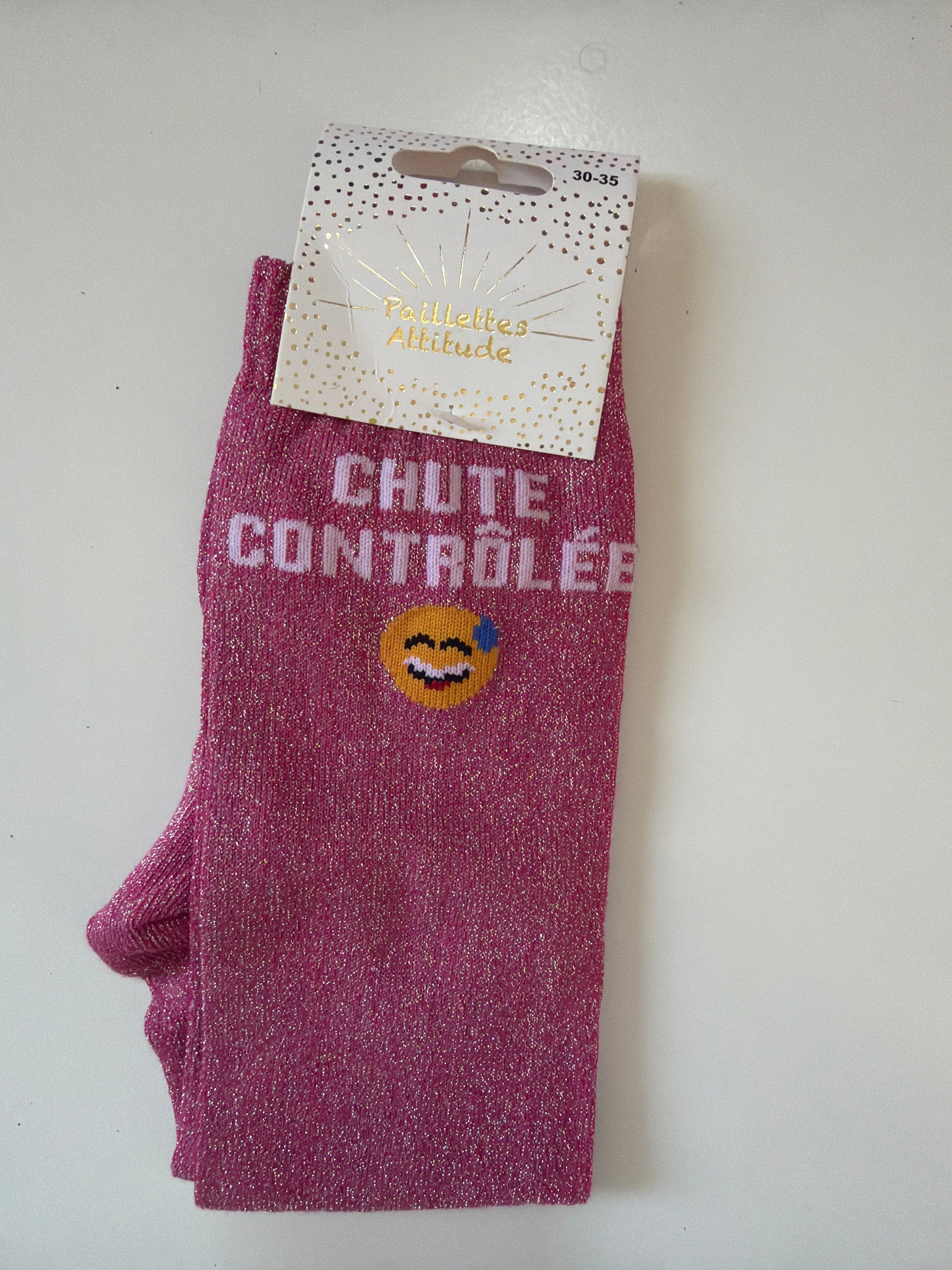 Chaussette pailletée équitation 30-35 CHUTE CONTRÔLÉE 😅