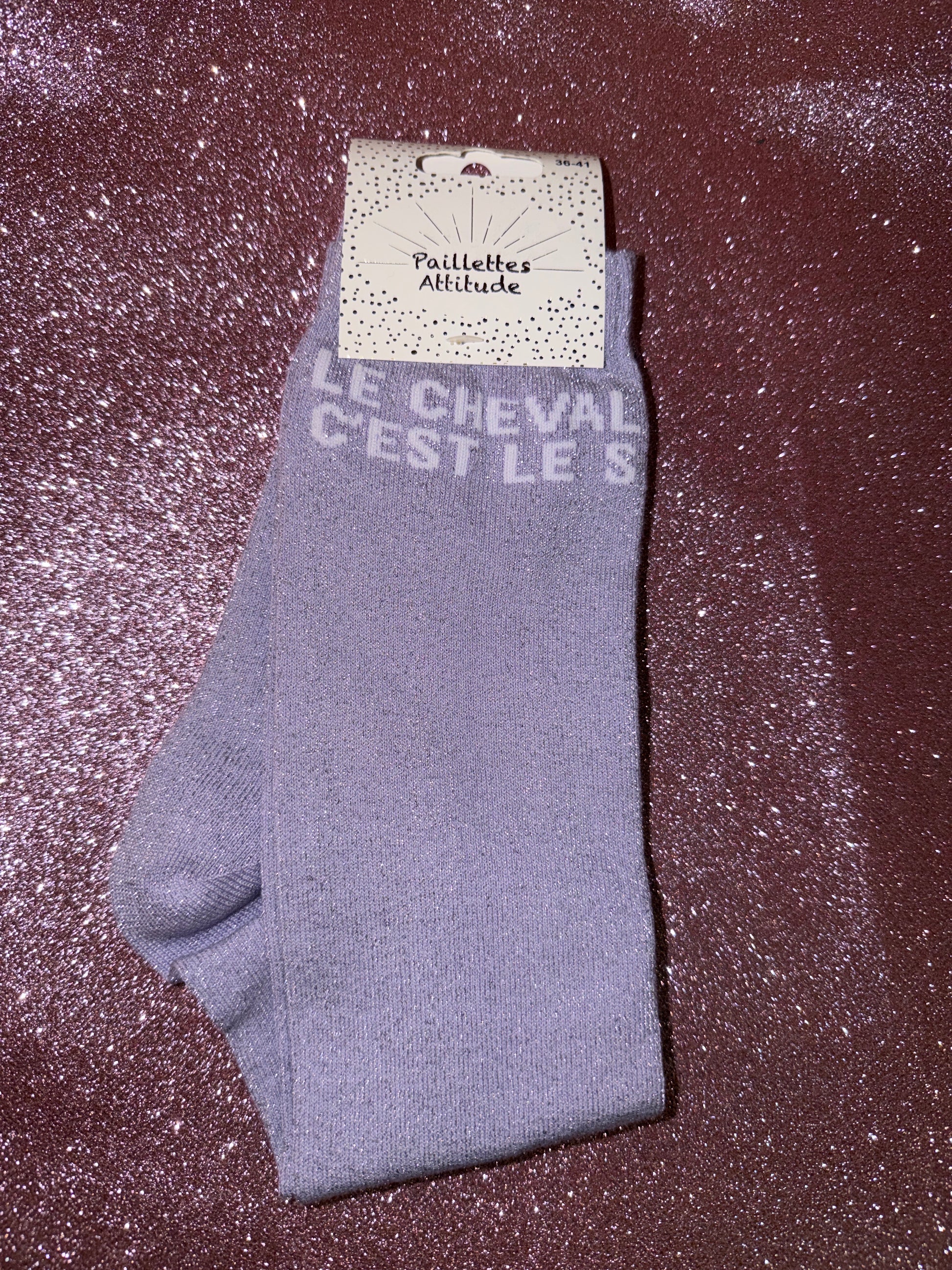 chaussette pailletée LE CHEVAL C’EST LE S 36/41