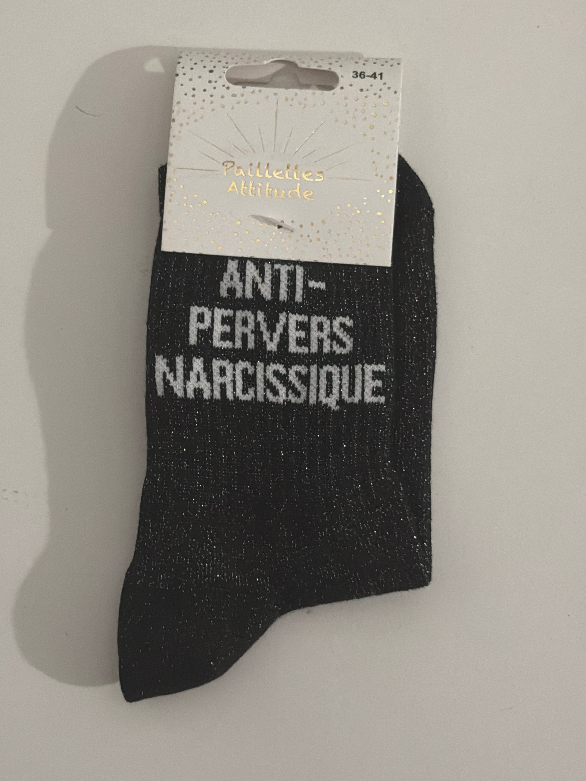 Chaussette de ville pailletée 36-41 ANTI-PERVERS NARCISSIQUE