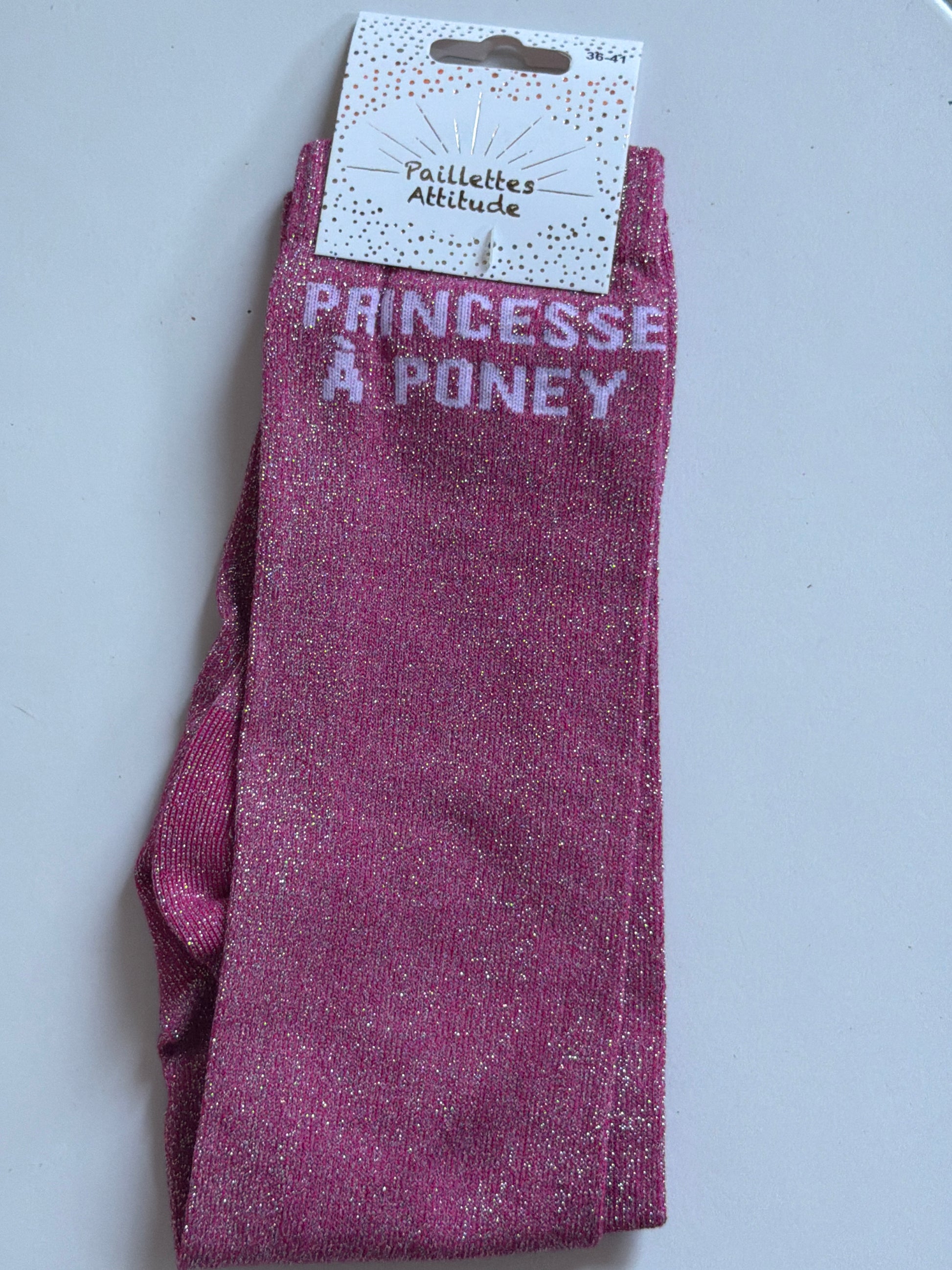 Chaussette pailletée équitation 36-41 PRINCESSE À PONEY