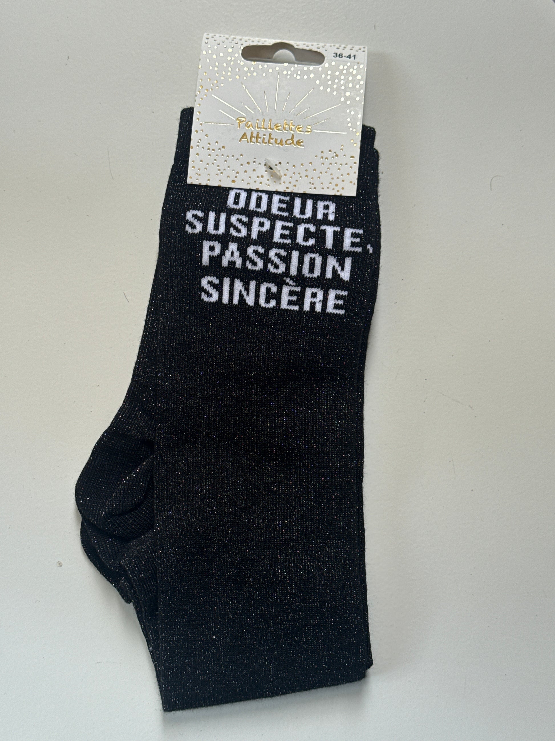 Chaussette pailletée équitation 36-41 ODEUR SUSPECTE, PASSION SINCÈRE