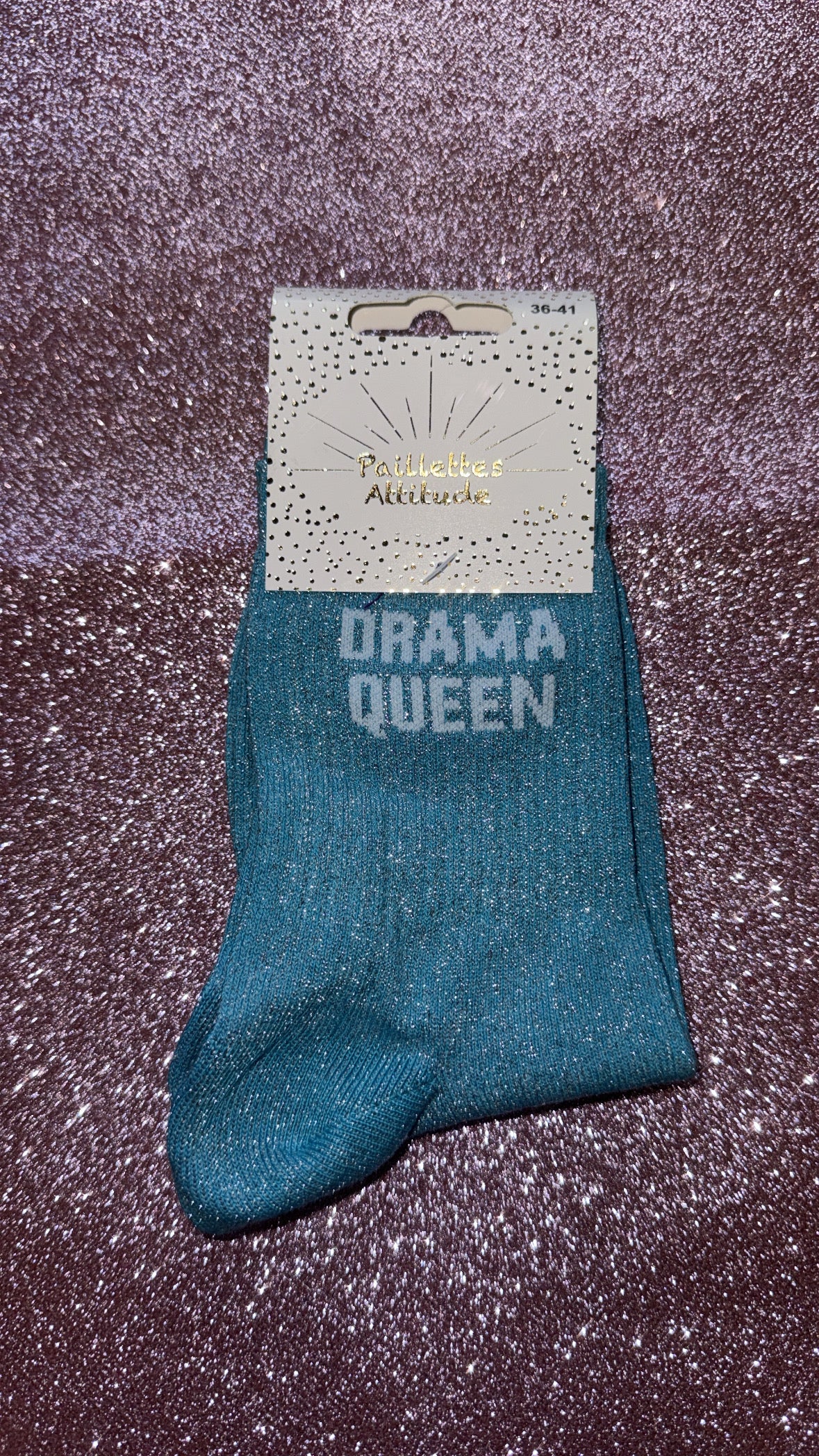 Chaussette pailletée de ville 36/41 « Drama queen »