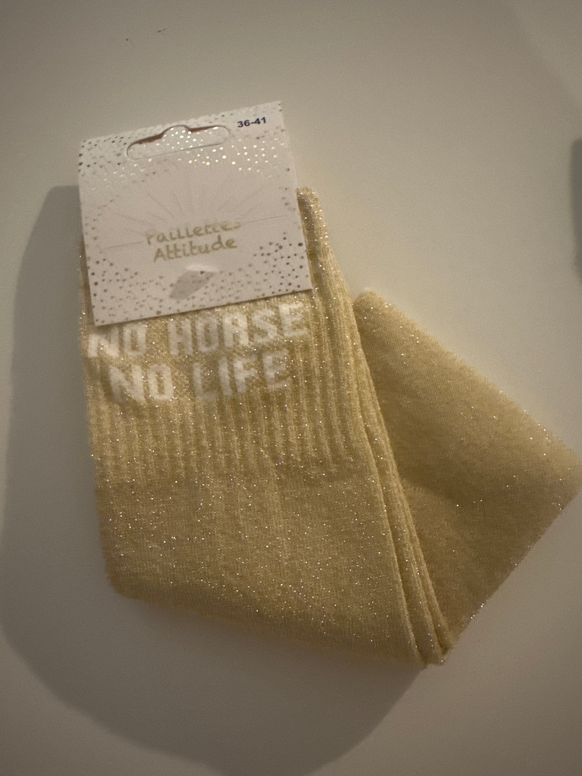 Chaussette pailletée équitation NO HORSE NO LIFE