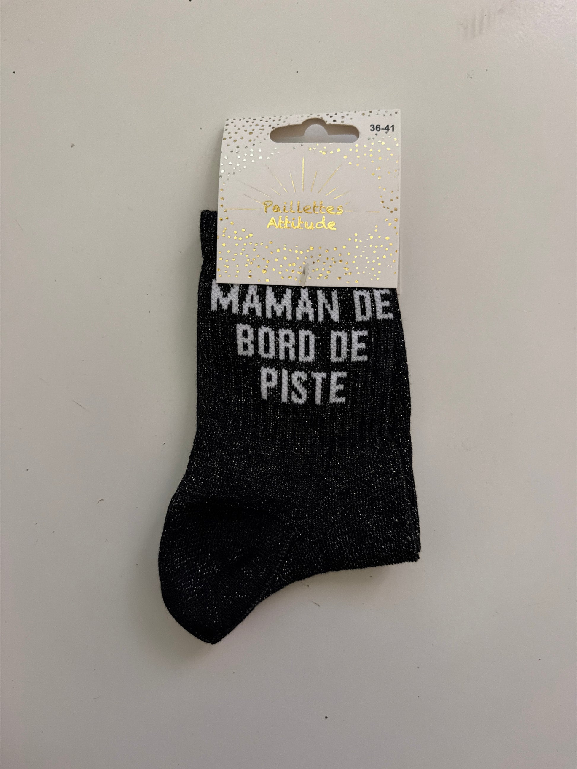 Chaussette de ville pailletée 36-41 MAMAN DE BORD DE PISTE