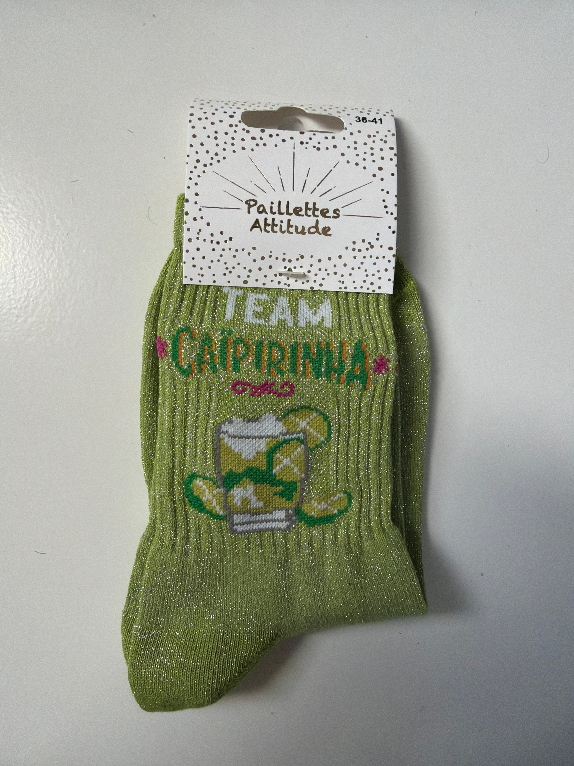Chaussette de ville pailletée 36-41 TEAM CAIPIRINHA