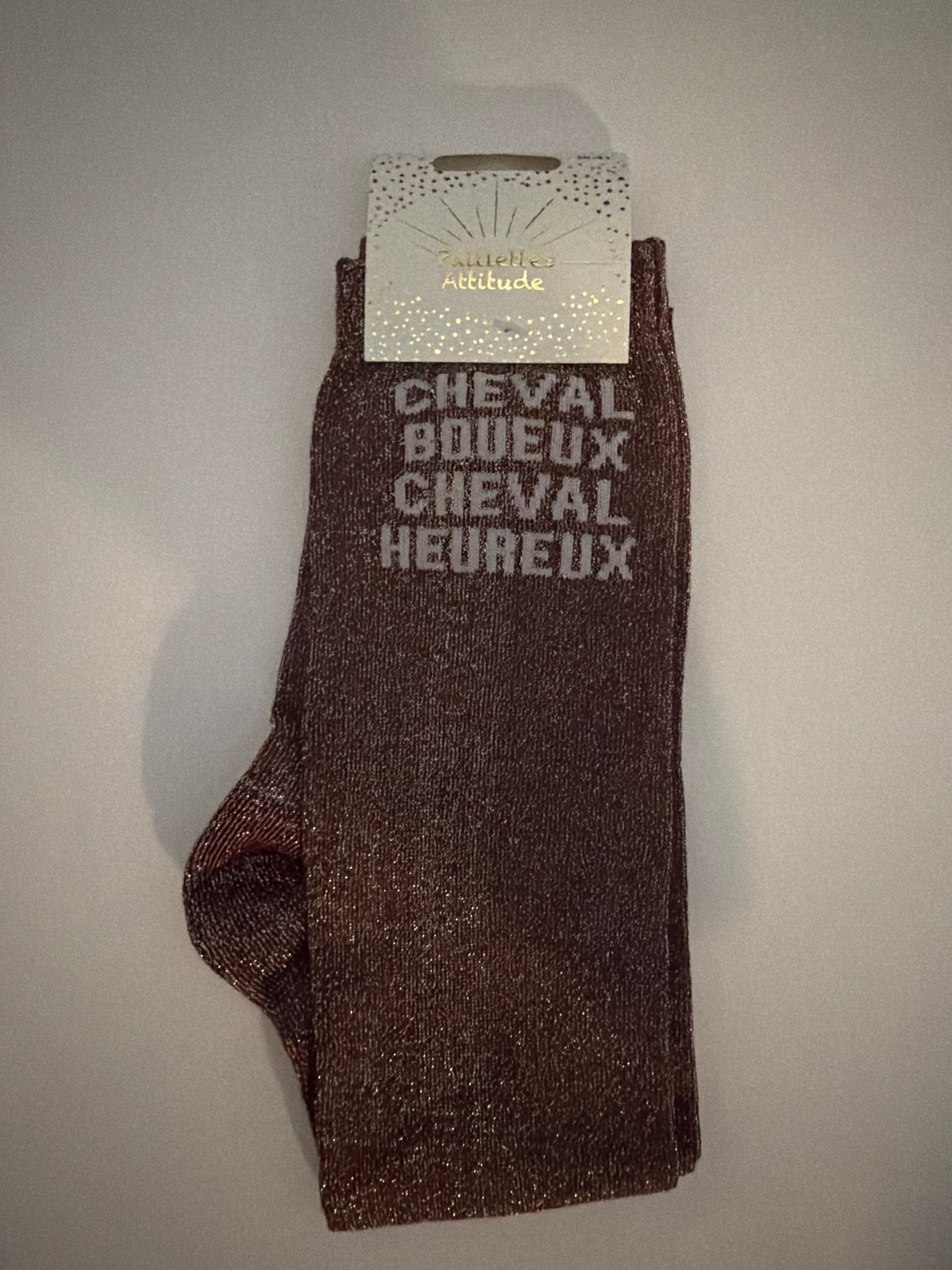 Chaussette pailletée équitation 36-41 CHEVAL BOUEUX CHEVAL HEUREUX