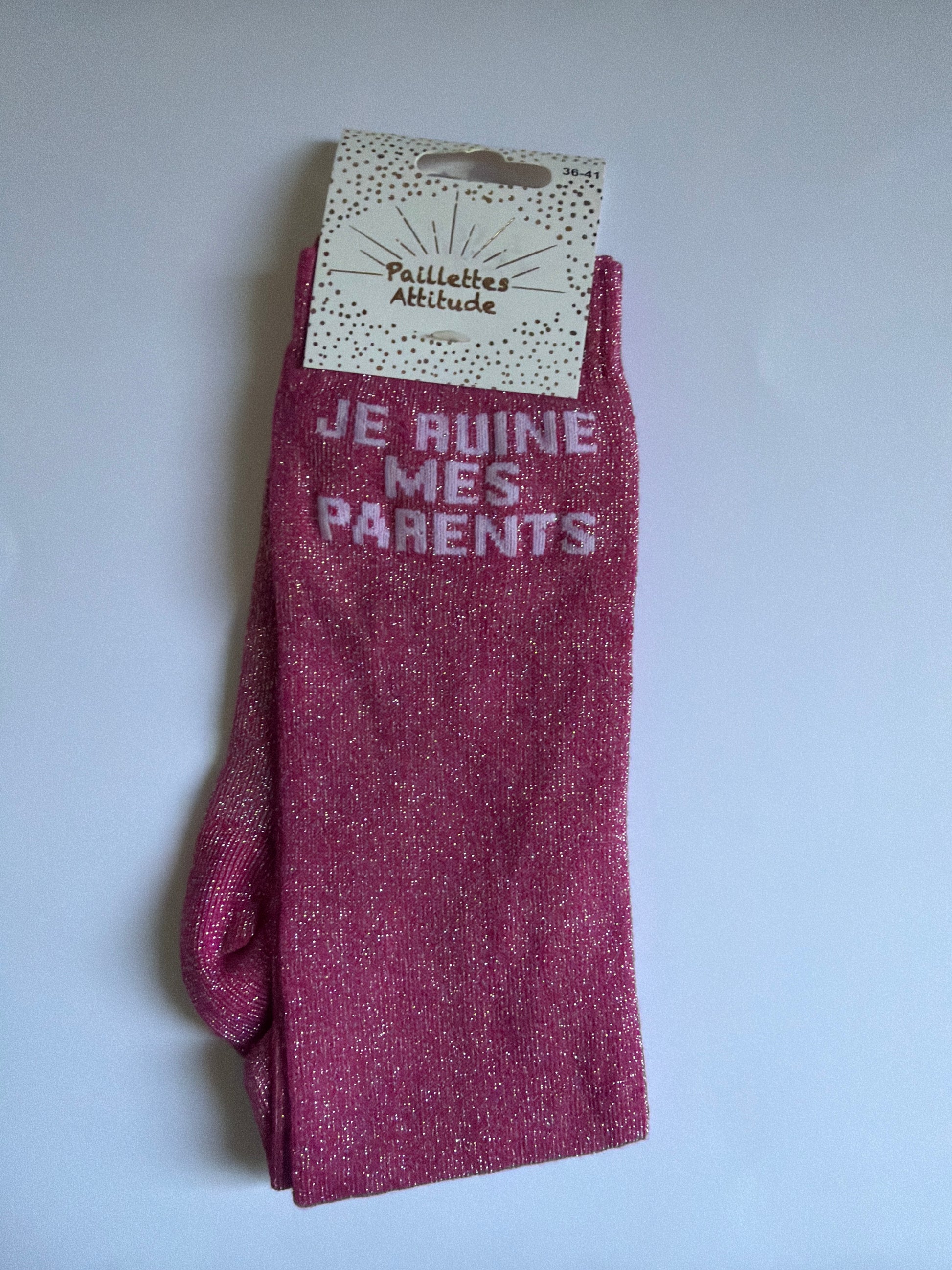 Chaussette pailletée équitation 36-41 JE RUINE MES PARENTS