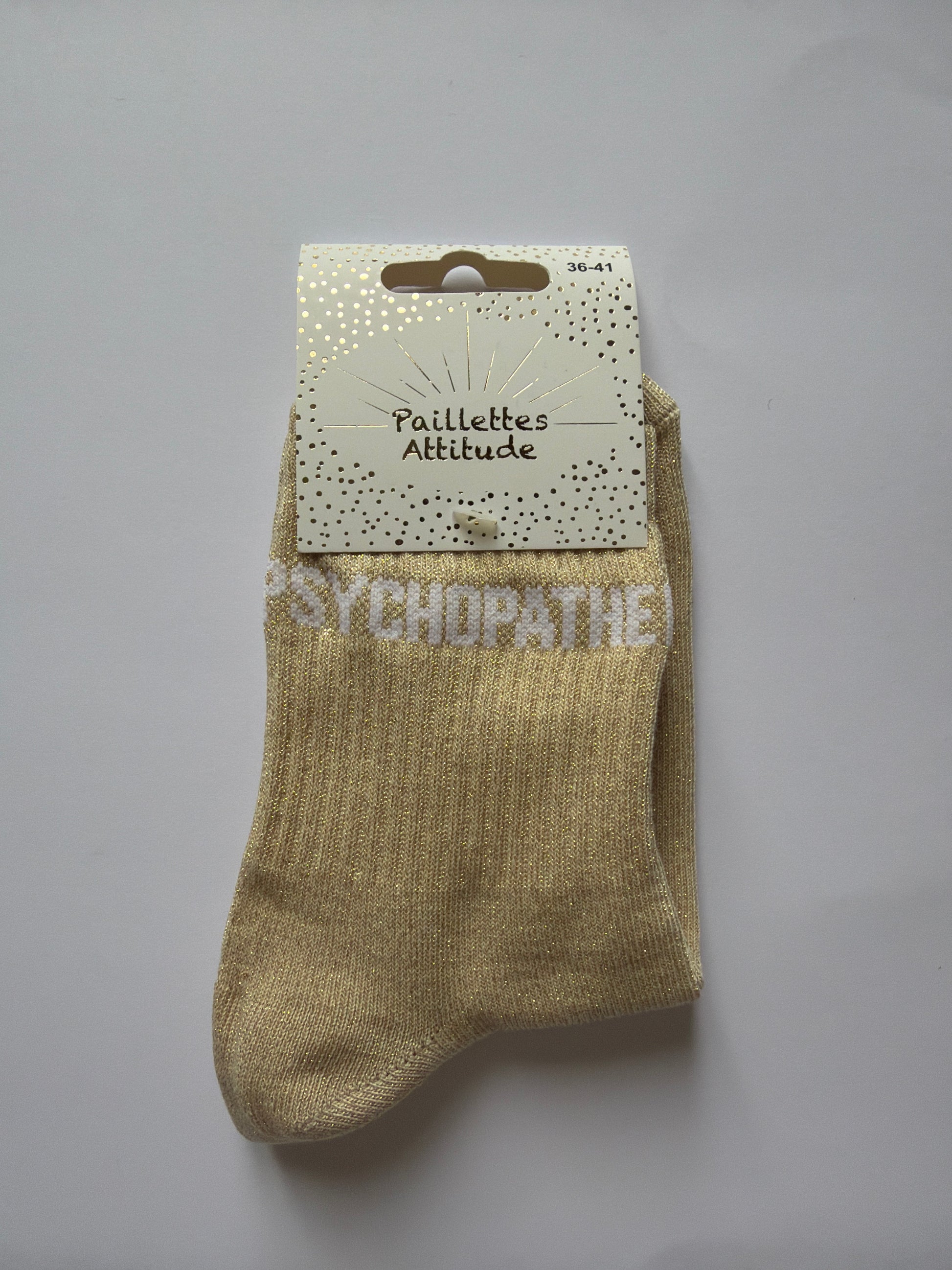 Chaussette de ville pailletée 36-41 PSYCHOPATHE