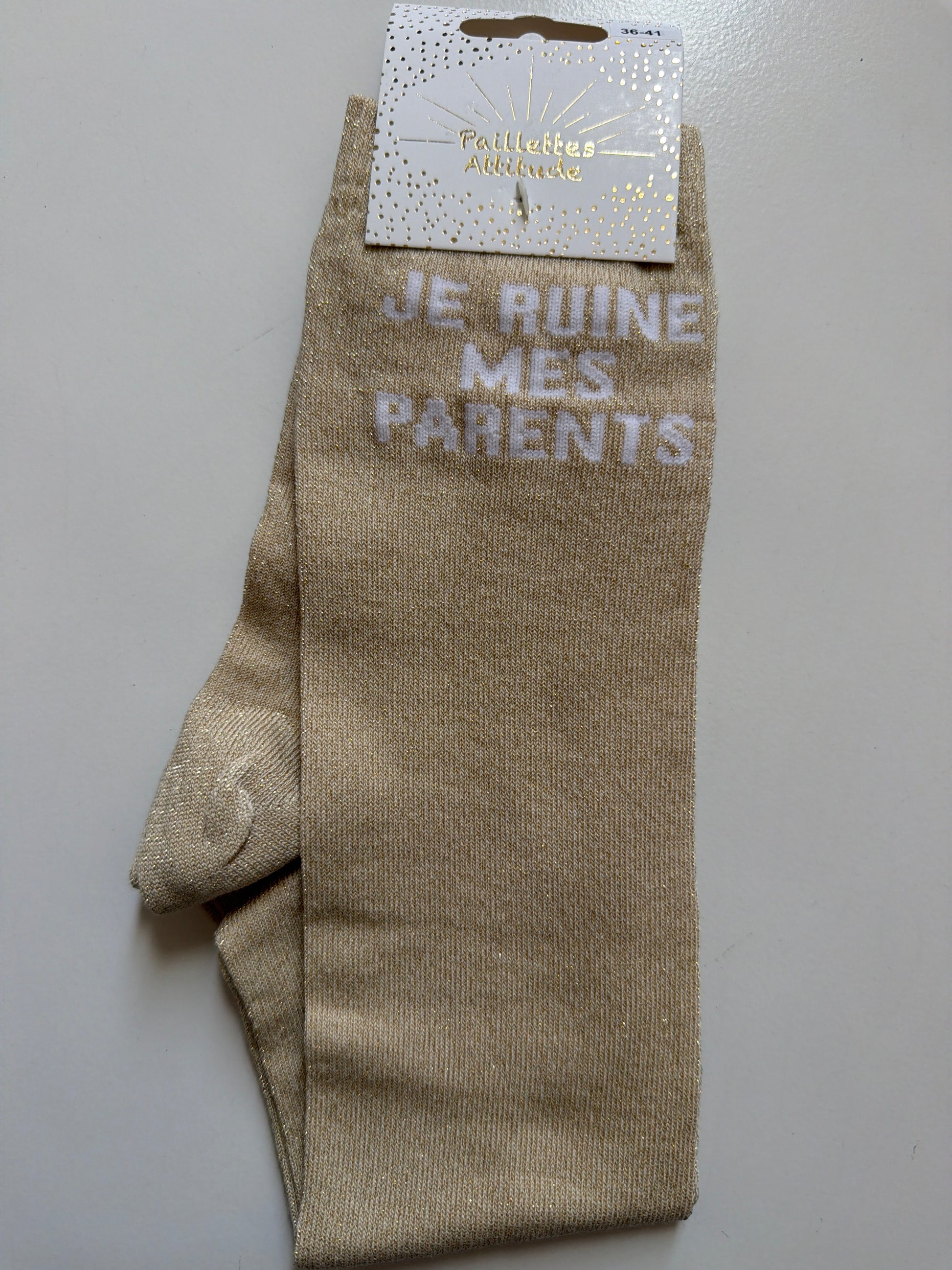 Chaussette pailletée équitation 36-41 JE RUINE MES PARENTS